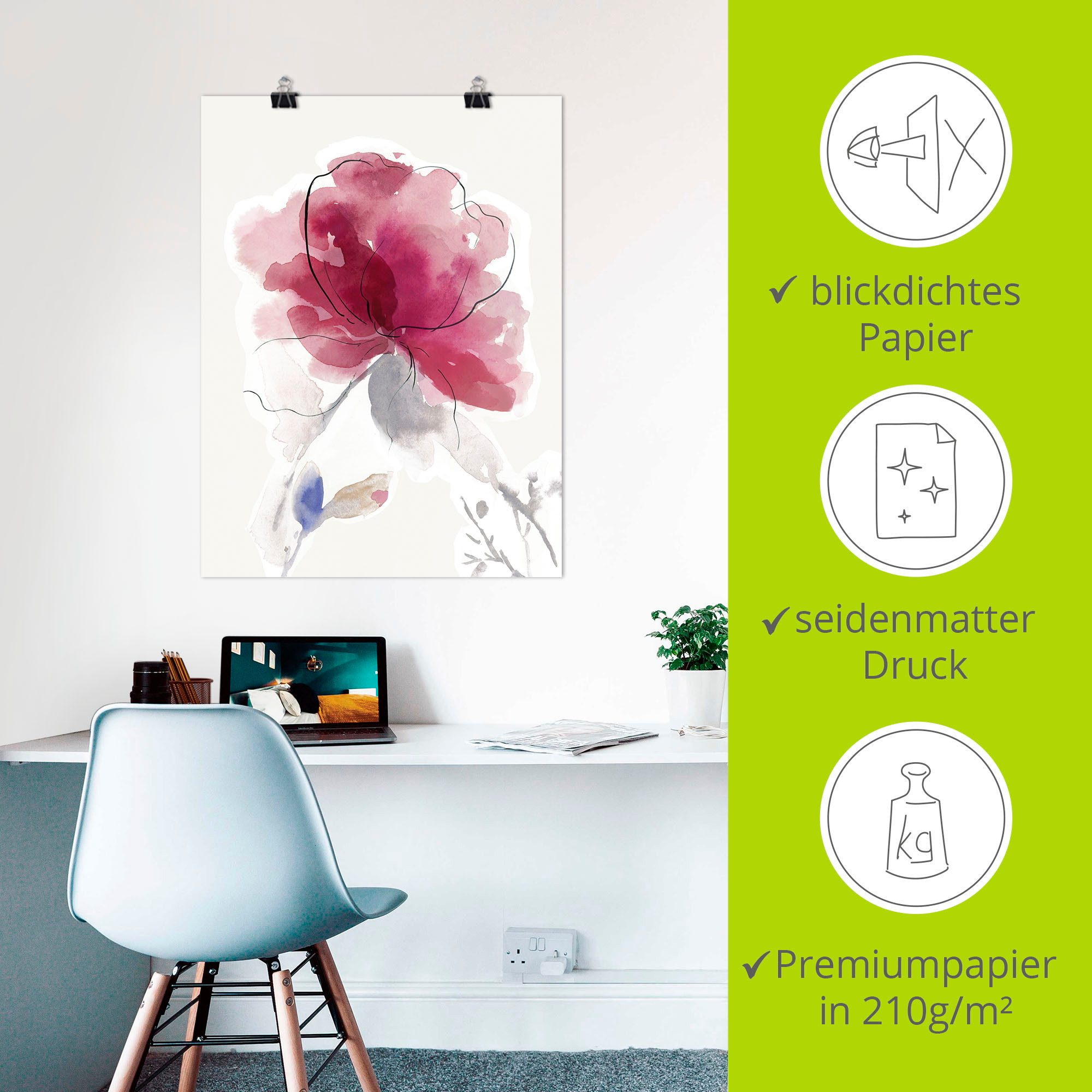Artland Artprint Roze Bloesem II. als artprint van aluminium, artprint voor buiten, artprint op linnen, poster in verschillende maten. maten