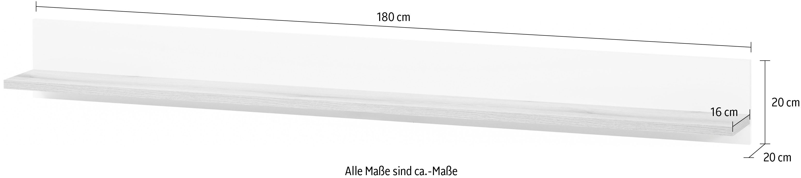 INOSIGN Wandrek Salerno, moderne wandplank, Wandhouder met opbergruimte, 180 cm breed