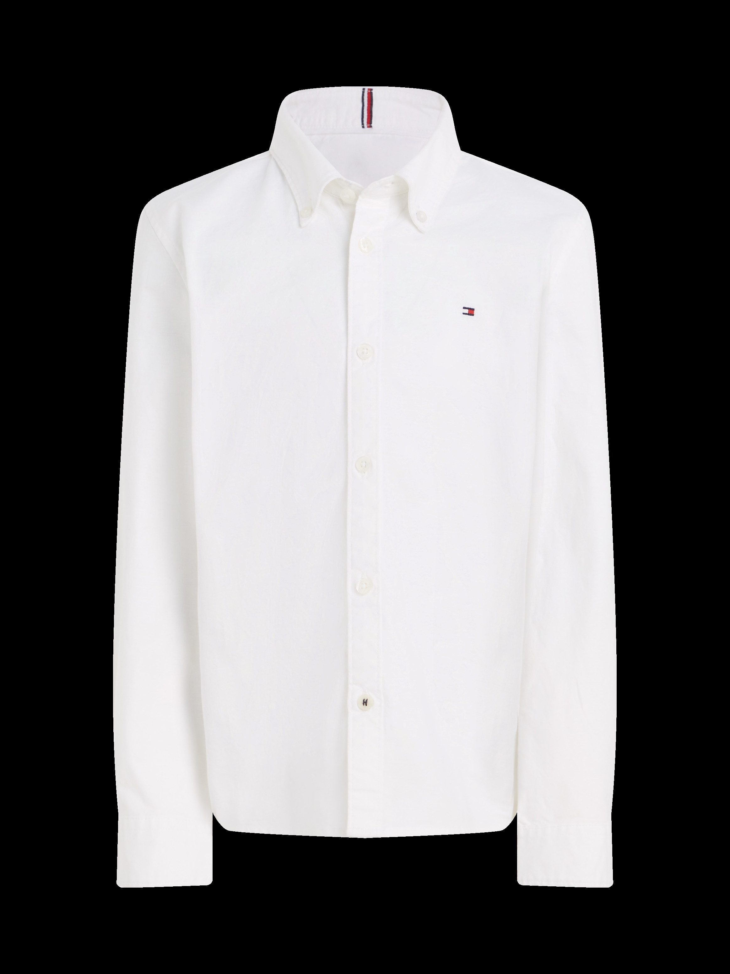 Tommy Hilfiger Overhemd met lange mouwen BOYS STRETCH OXFORD SHIRT L/S Kinderen tot 16 jaar, button-down kraag, lange mouwen, logo-vlag