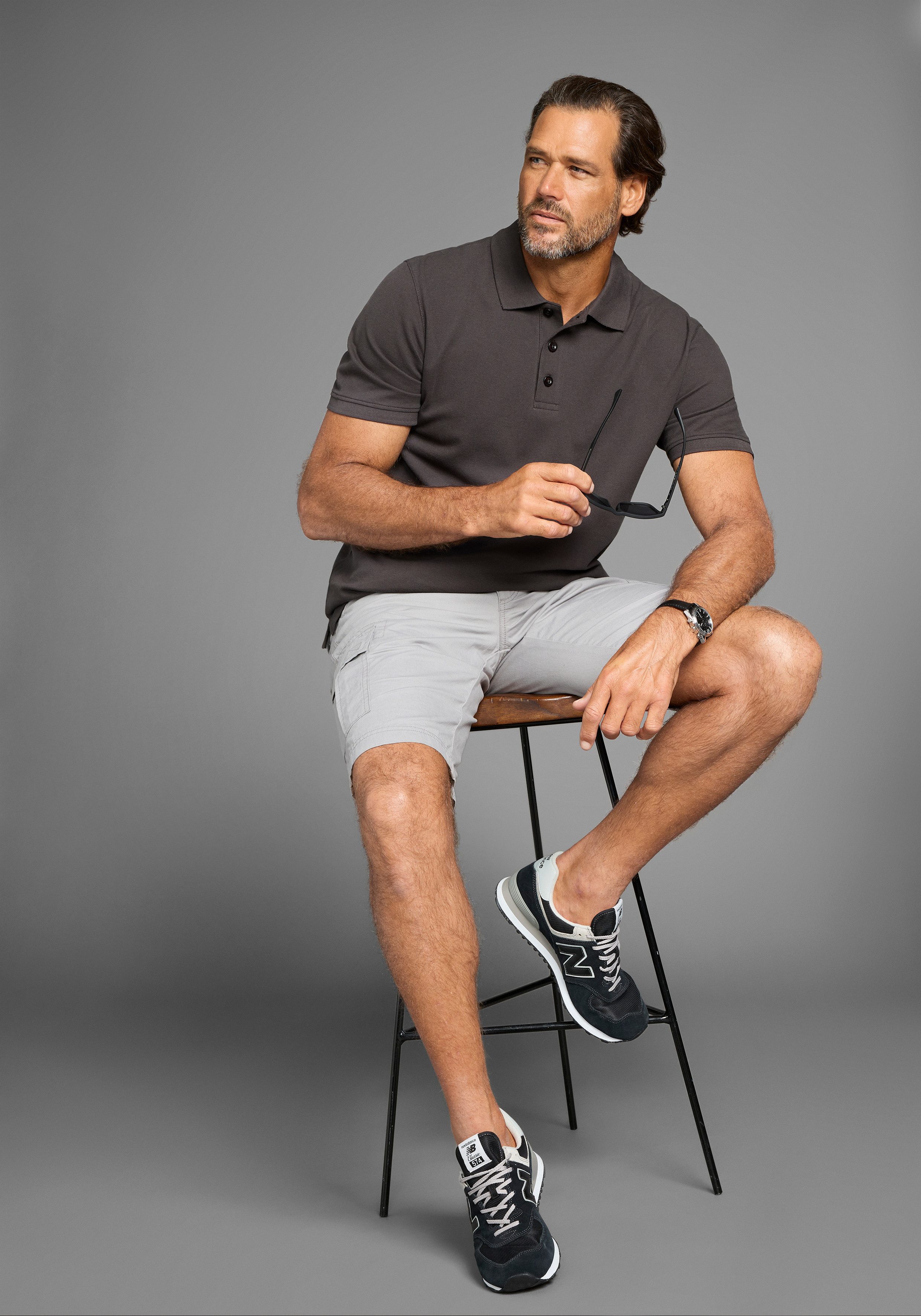 Man's World Poloshirt Korte mouwen, losse pasvorm, effen