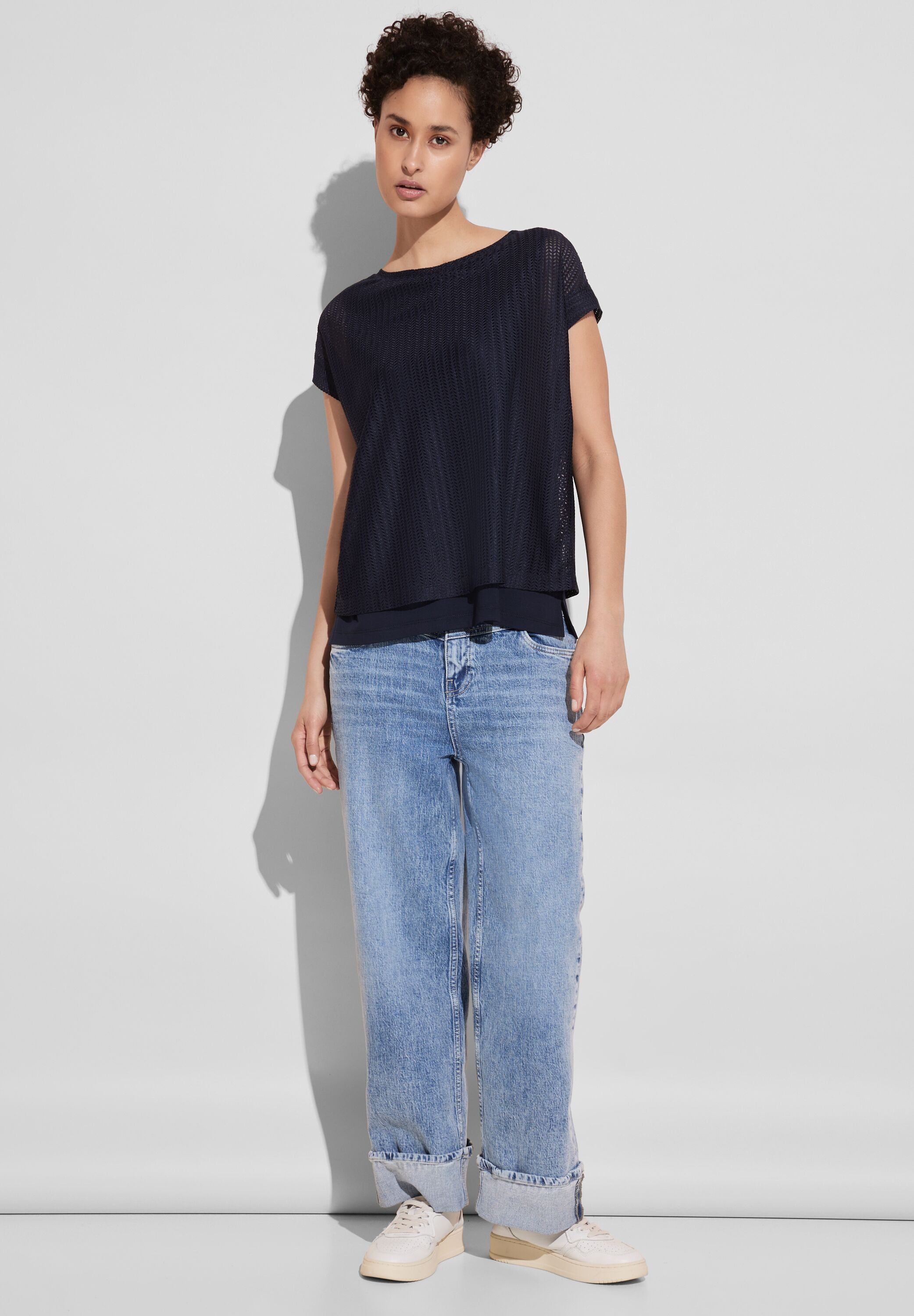 STREET ONE 2-in-1-top met transparante top