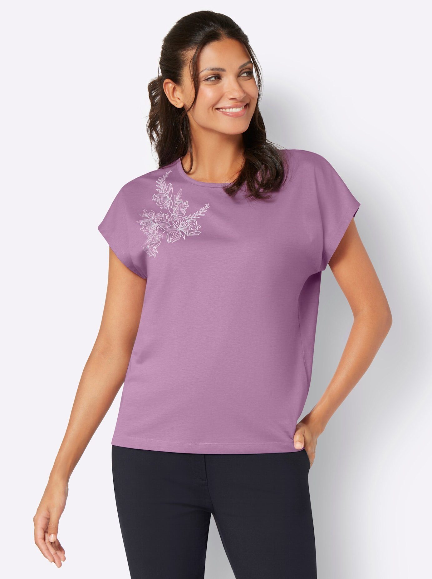 Classic Basics Shirt met korte mouwen (1-delig) dames t-shirts maat 38 roze