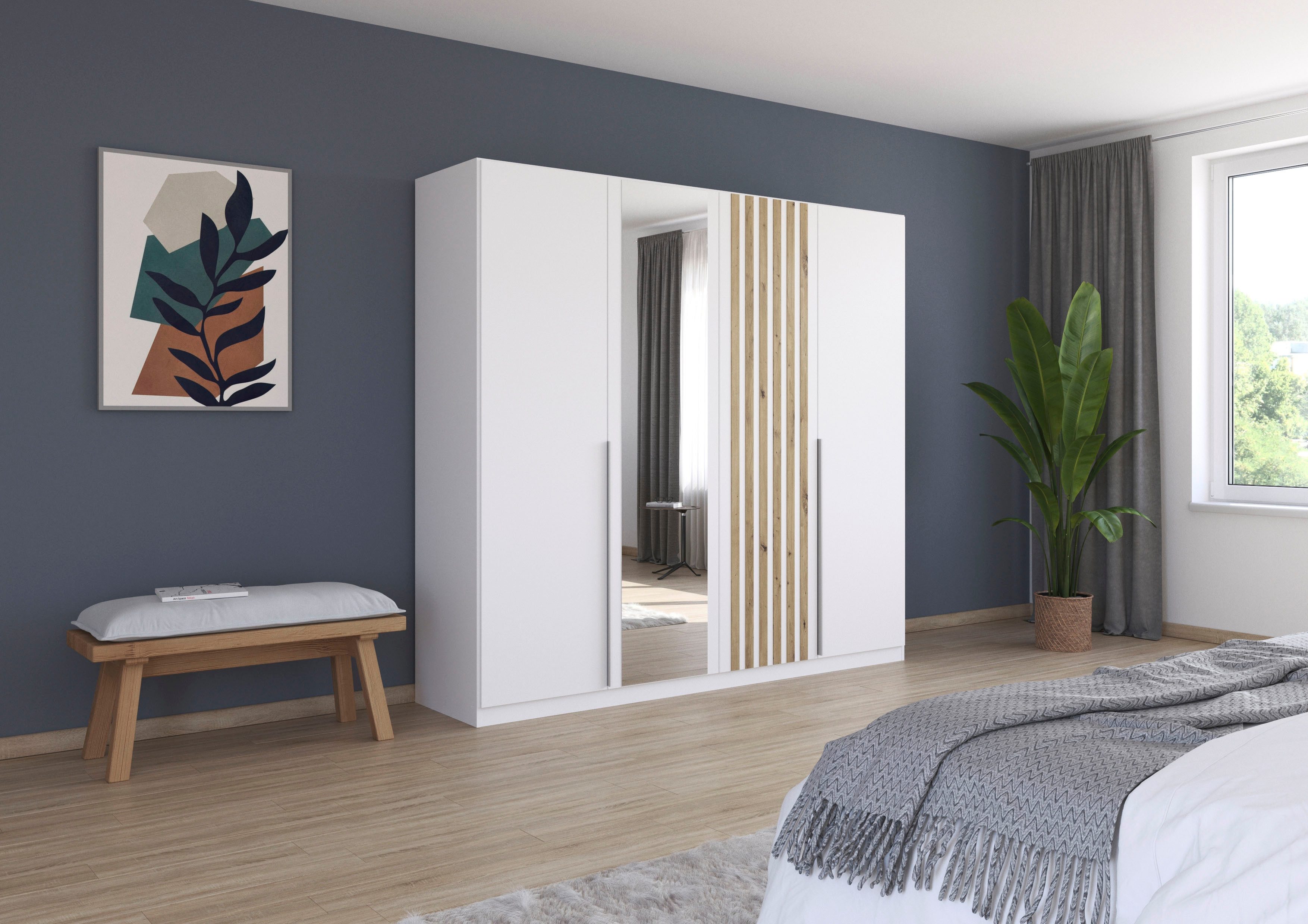 rauch Draaideurkast Kledingkast kast garderobe garderobekast LAMELLA elegante lamellenplaat in 3d akoestisch paneel uiterlijk made in germany