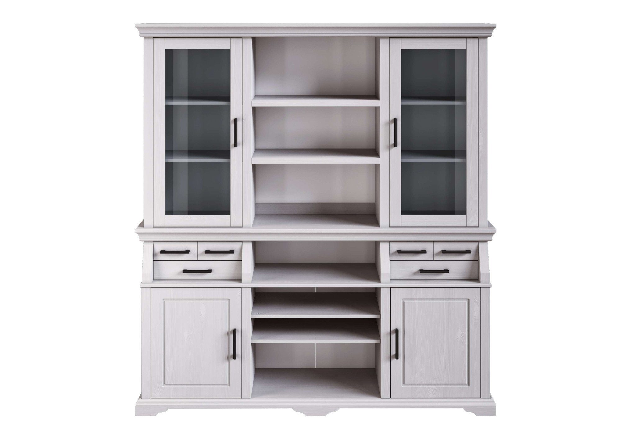 Home affaire Buffetkast Anabel gecertificeerd massief hout, breedte 186 cm, in landhuisstijl buffetkasten wit