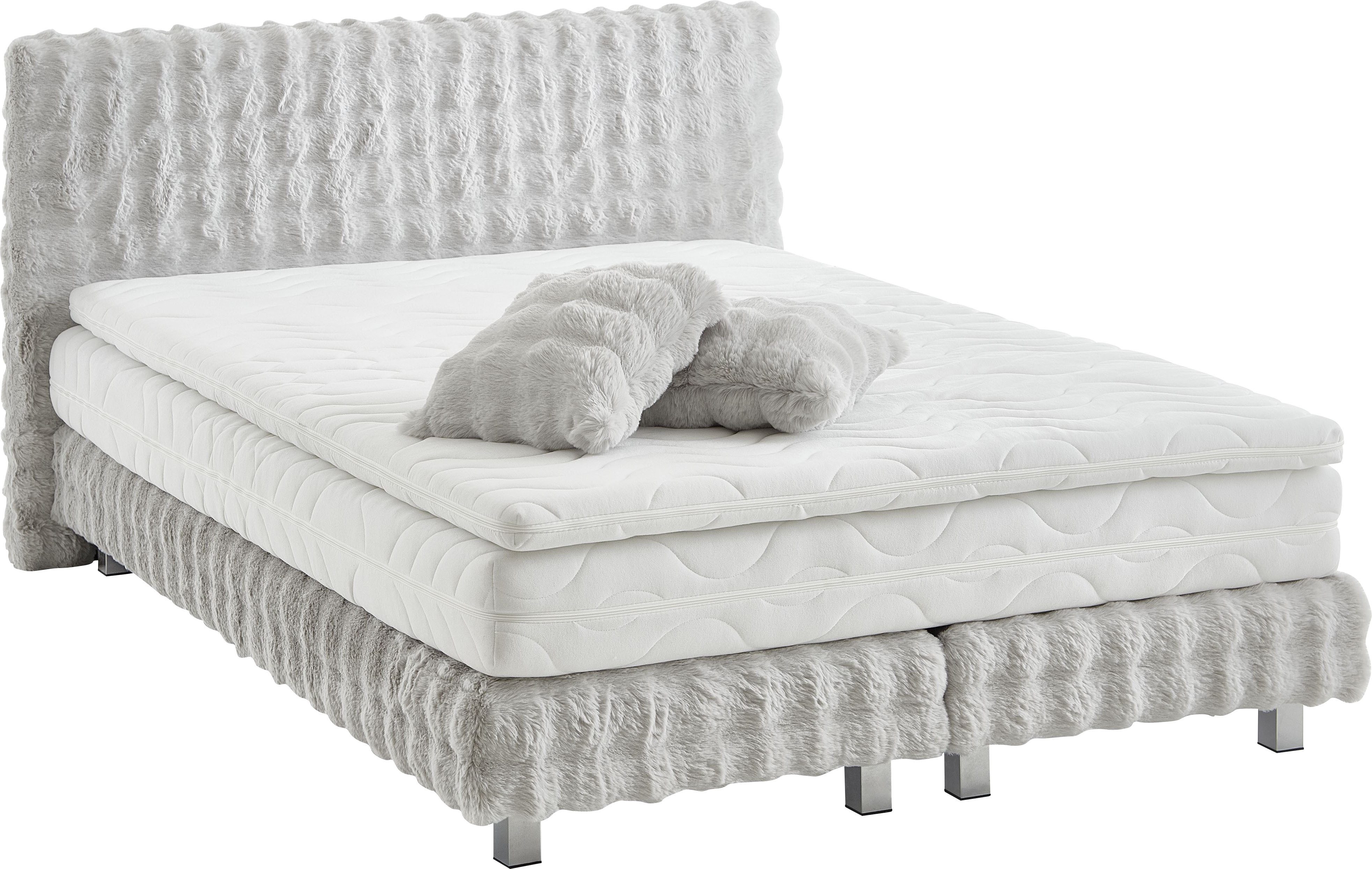 Westfalia Polsterbetten Boxspring Sendai Faux bont HIGHLIGHT, optioneel matrassen in H2,H3,H4