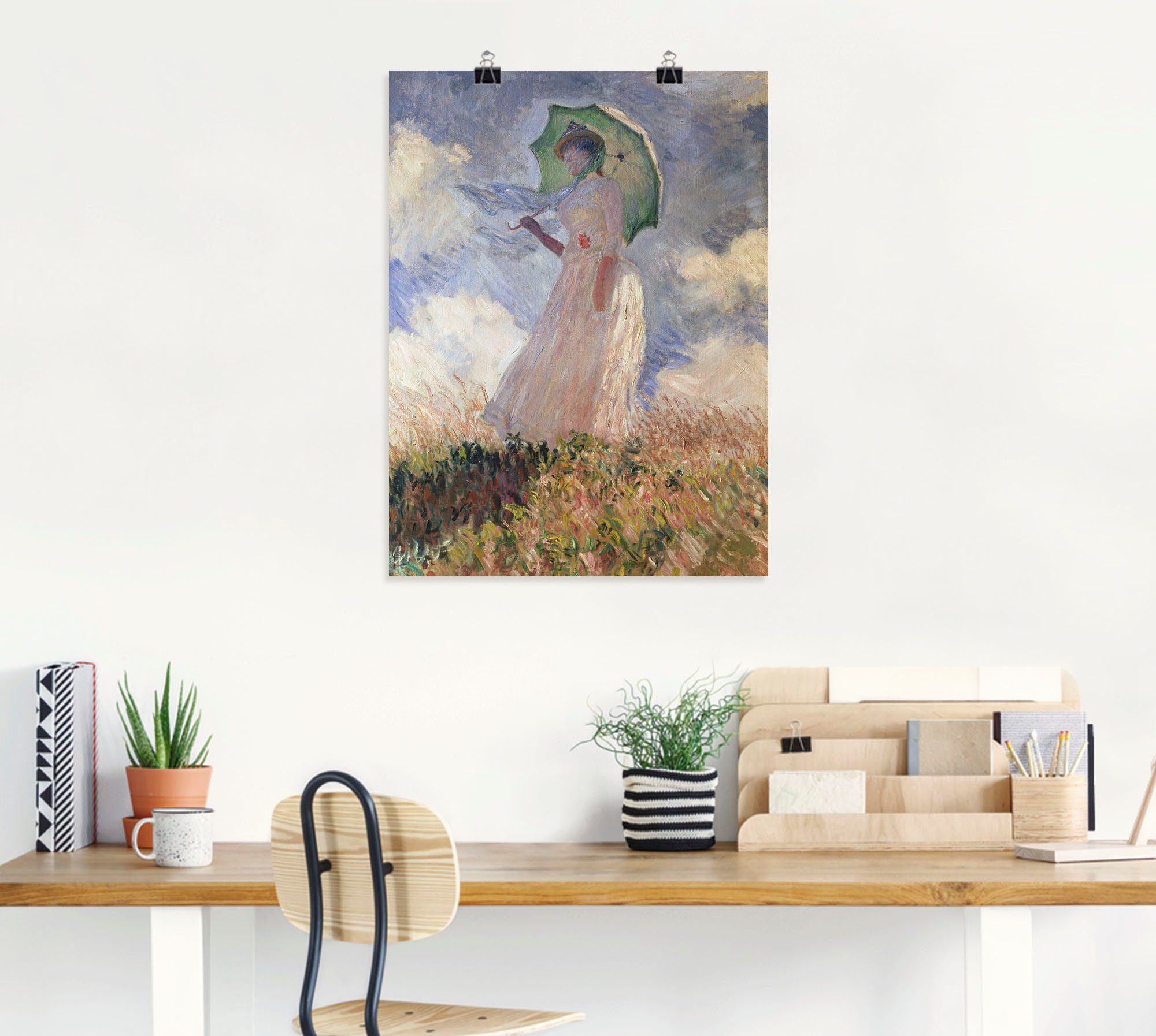 Artland Artprint Vrouw met parasol, Suzanne Hoschedé als artprint op linnen, poster in verschillende formaten maten