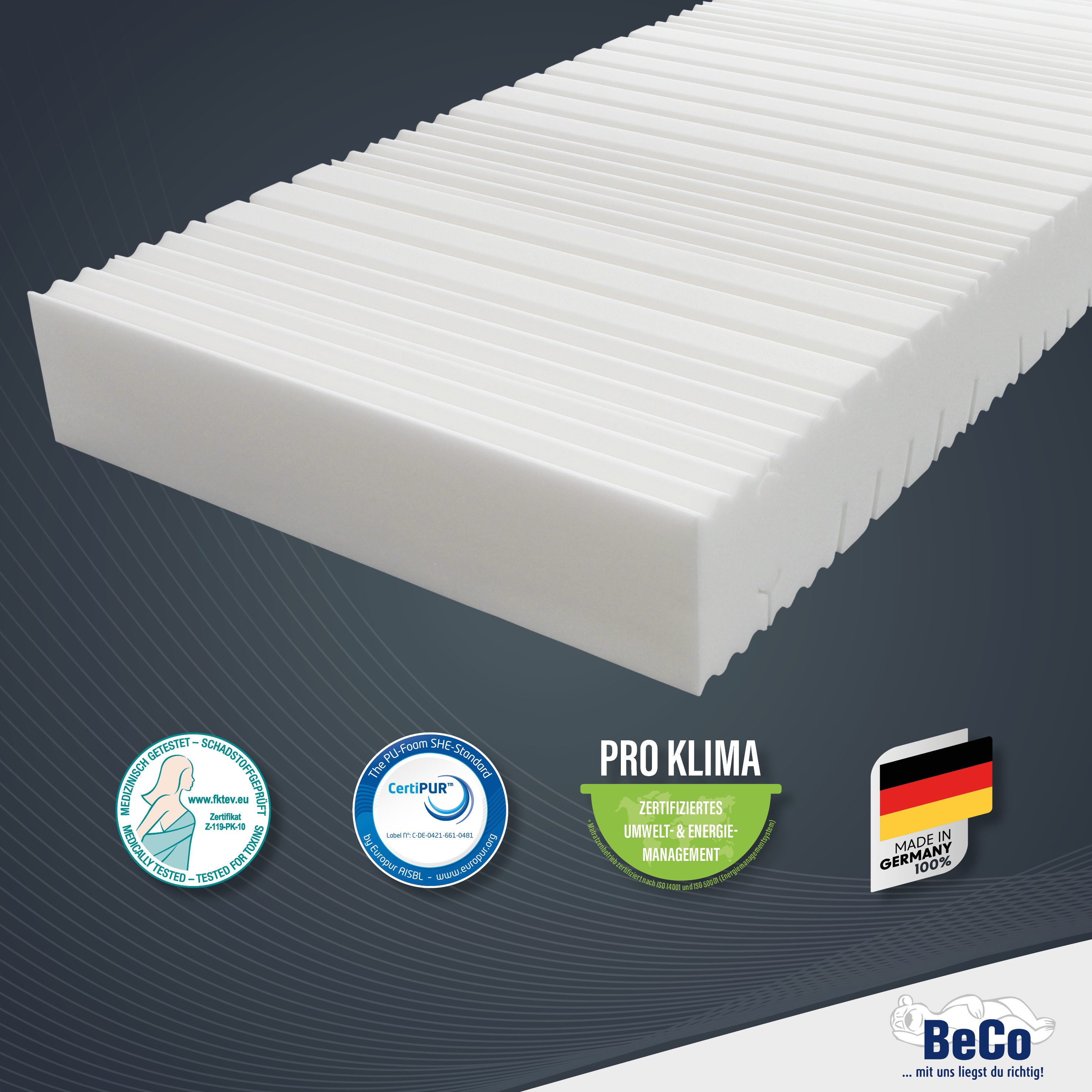 Beco Comfortschuimmatras Medistar KS, matras koudschuim-gevoel 90x200 cm, 140x200 cm Getest met 1,1* "ZEER GOED" & beoordeeld als**Duitsland Favoriet 2024 hoogte 21 cm