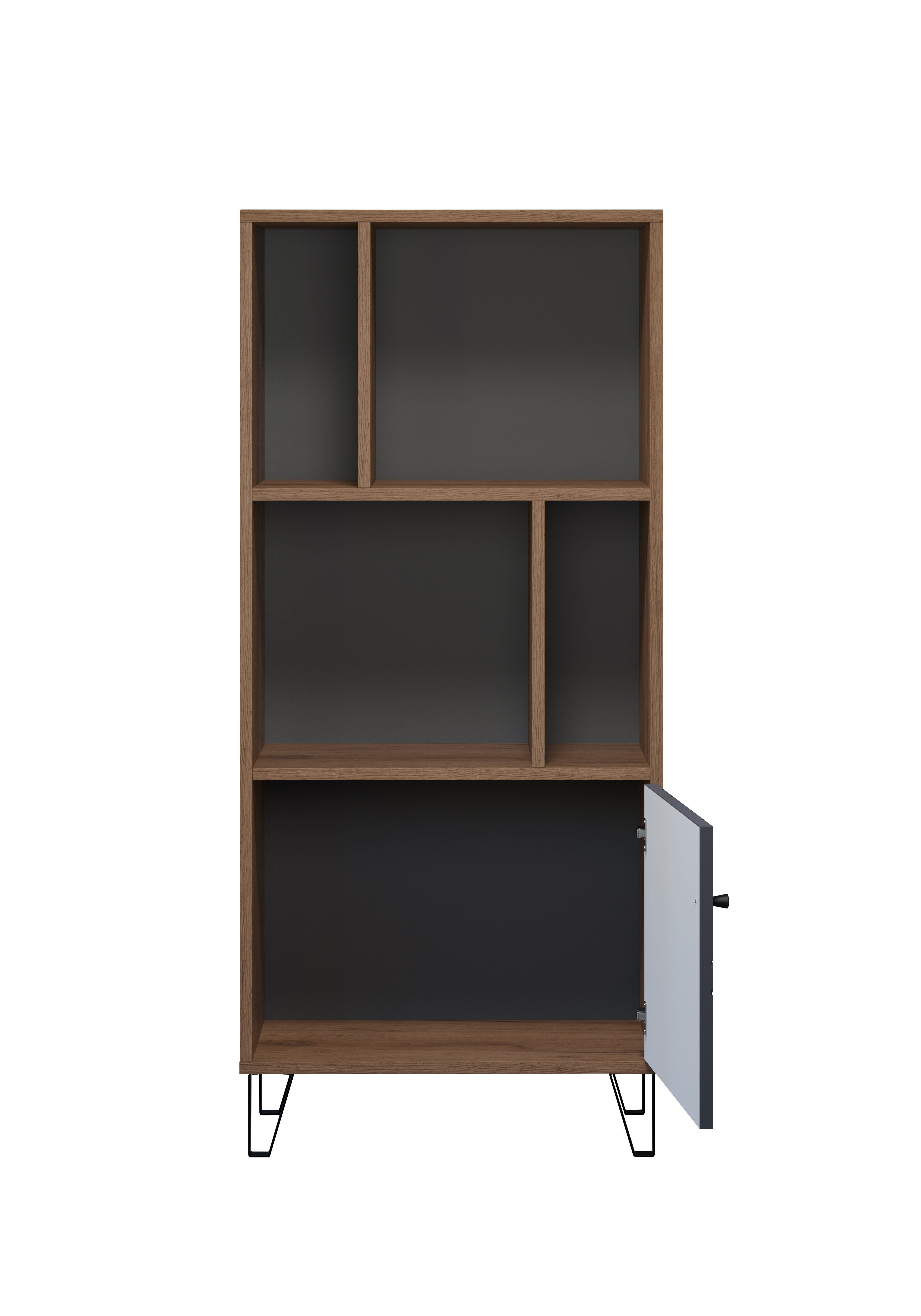 Places of Style Staand rek MOLVENO Boekenrek - matte echt houtlook - Soft-Close-functie, breedte 63 cm (1 stuk)