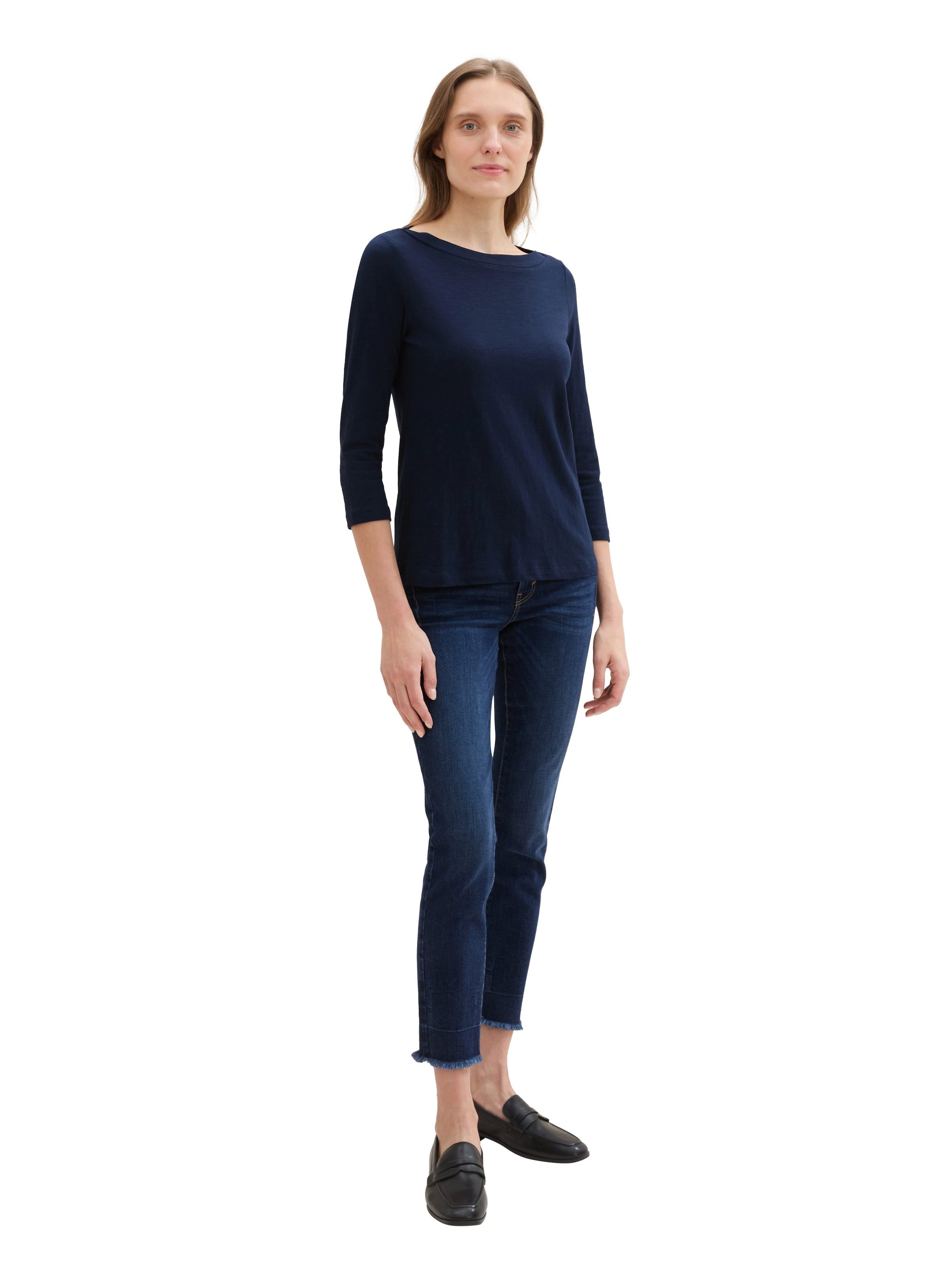 Tom Tailor Shirt met 3 4 mouwen met korte mouwen