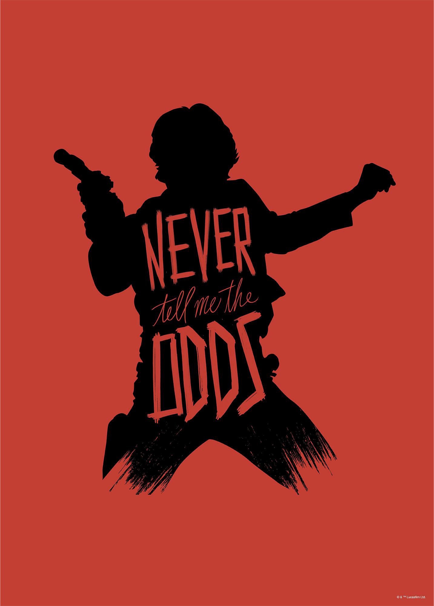 Komar Wanddecoratie Star Wars Silhouette Quotes Han Solo Wanddecoratie voor de kinderkamer - zonder lijst (1 stuk) schilderijen maat 50 cm x 70 cm