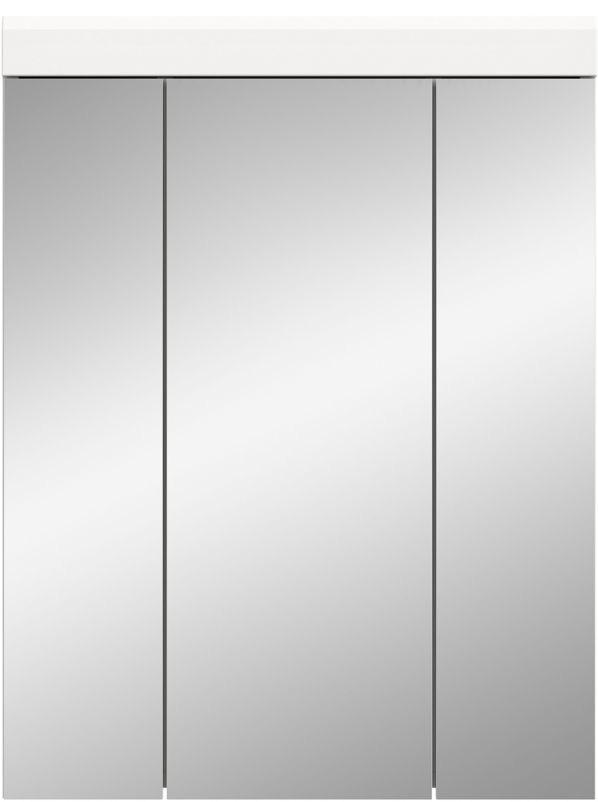 INOSIGN Badkamerspiegelkast Siena, breedte 60 cm, 3 spiegelt deuren, 9 vakken, 6 legplanken in verschillende kleuren verkrijgbaar, badkamermeubels, spiegel, badkamerkast, badkamer
