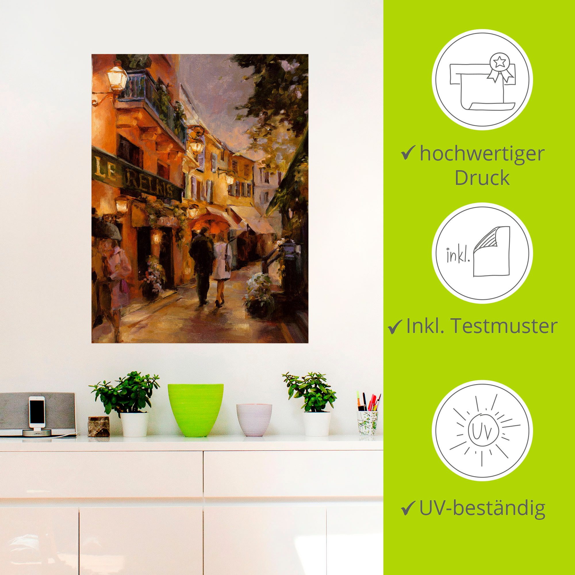 Artland Artprint Avond in Parijs I als artprint op linnen, poster, muursticker in verschillende maten