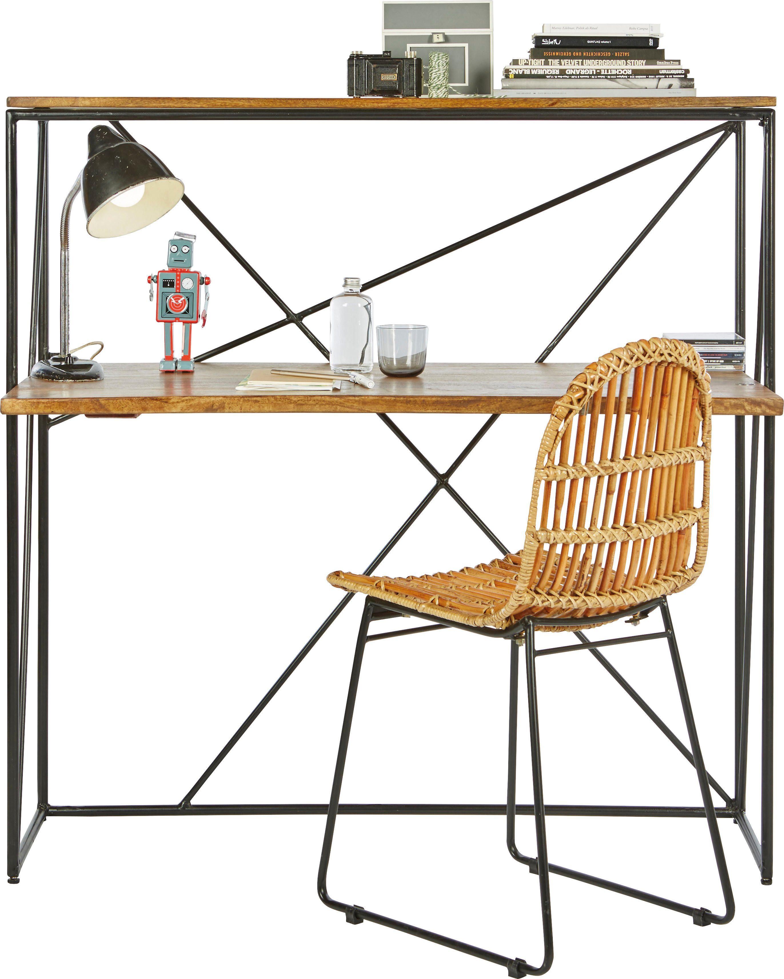 TOM TAILOR HOME Secretaire T-NEST SHELF OFFICE LOW middelhoog, open bureaurek, van mangohout en metaal