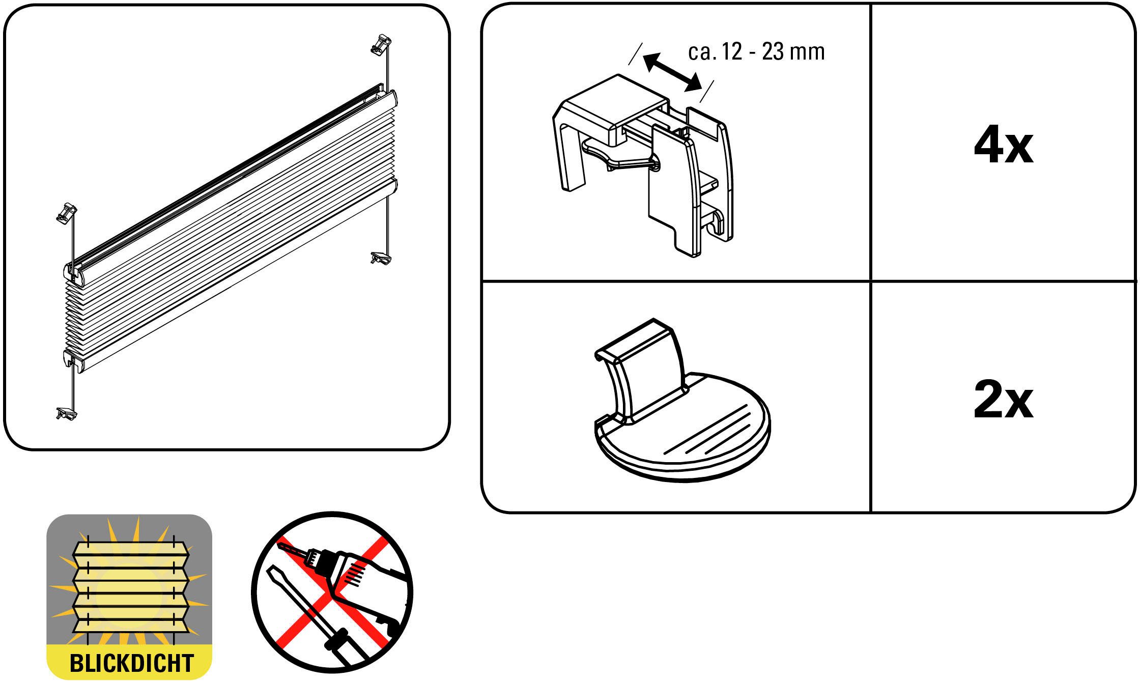GARDINIA Plissé EASYFIX Entry met 2 bedieningsrails (1 stuk)