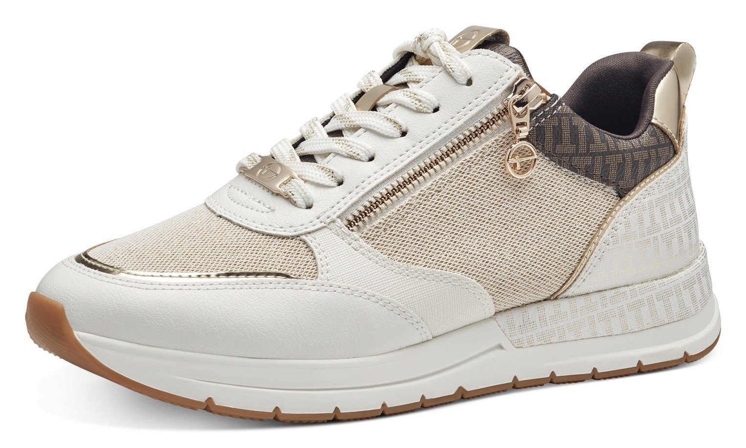 Tamaris Sneakers met sleehak Almina , vrijetijdsschoen, lage schoen, veterschoen met...