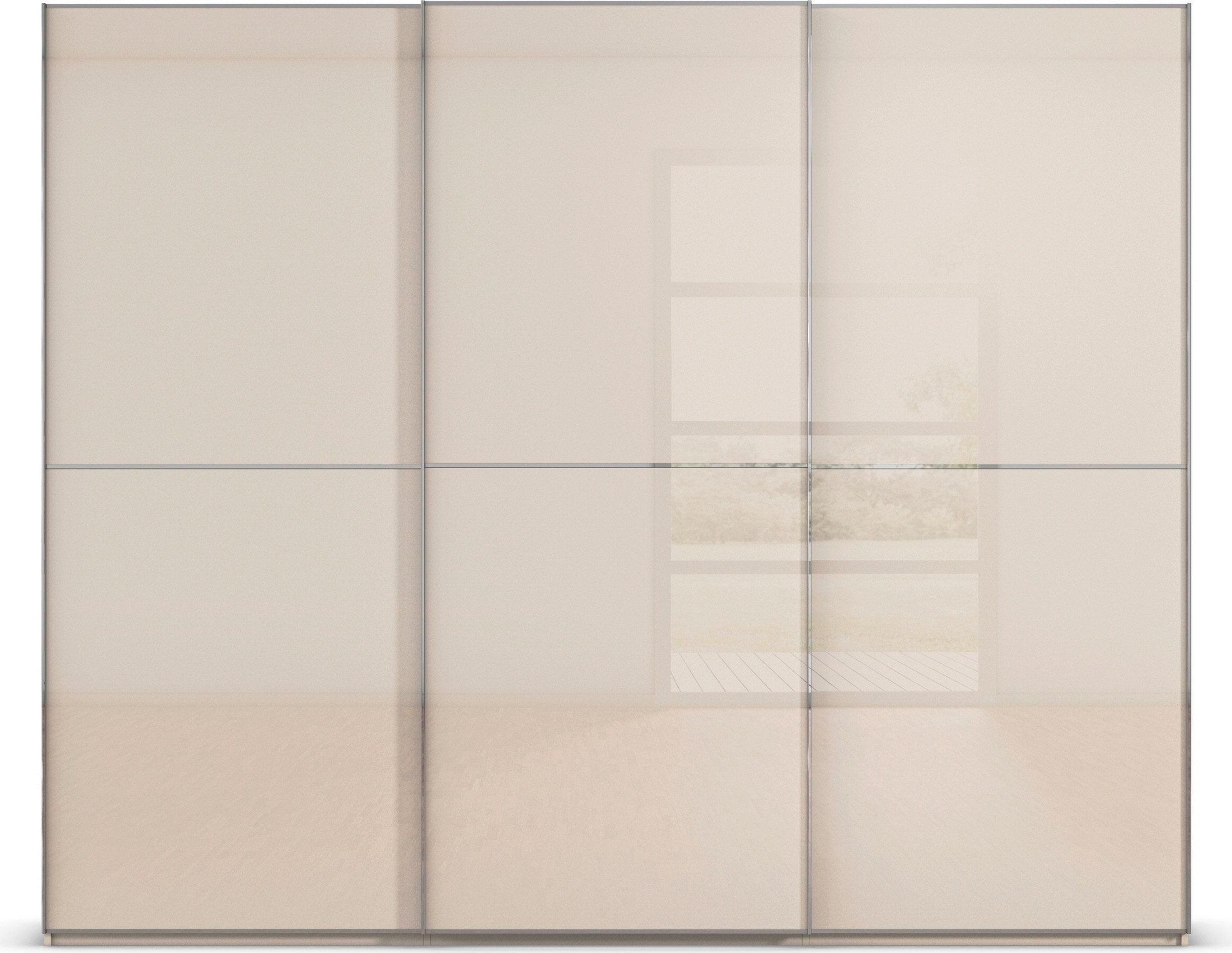 rauch Schuifdeurkast Kledingkast Kast Garderobe Slaapkamerkast SCALE-DUO edel tweedelige deuren glas-front met 3 sierlijsten made in germany