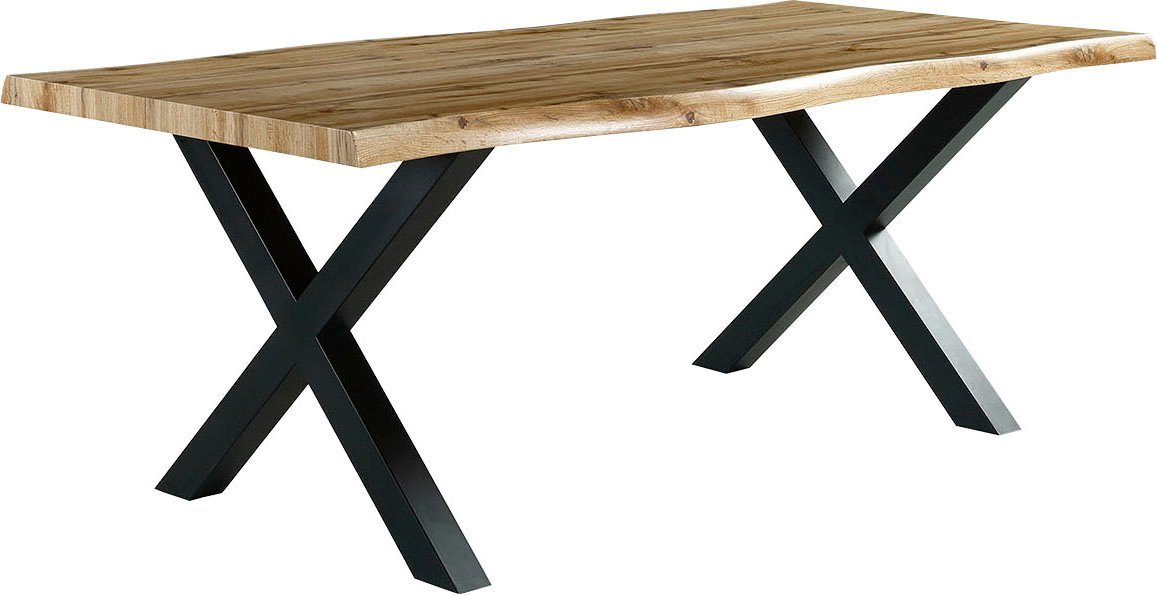 Jockenhöfer Gruppe Eettafel Marlon gebogen boomstam look en zwart onderstel