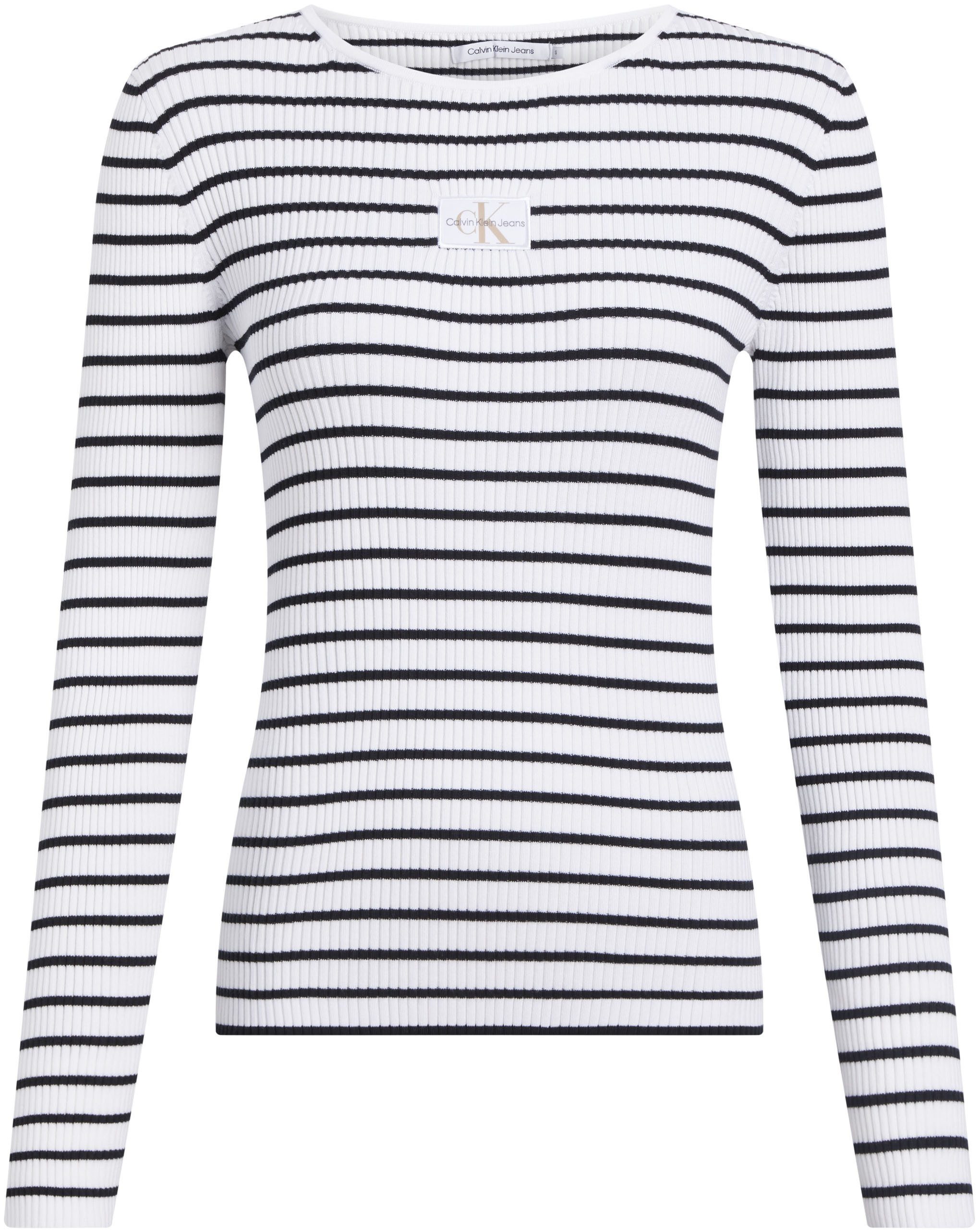Calvin Klein Trui met ronde hals WOVEN LABEL TIGHT SWEATER