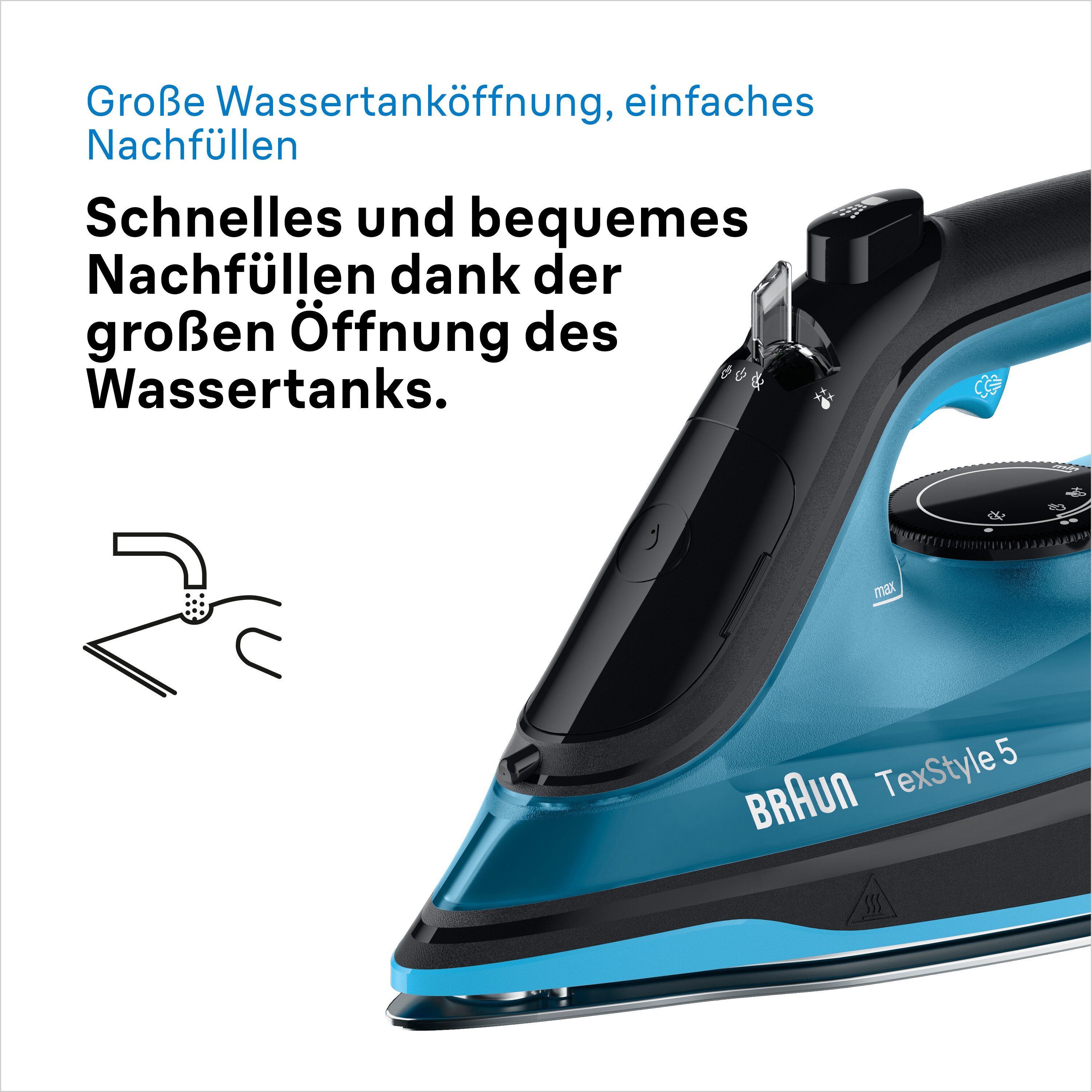 Braun Stoomstrijkijzer TexStyle 5 SI 5256 BL