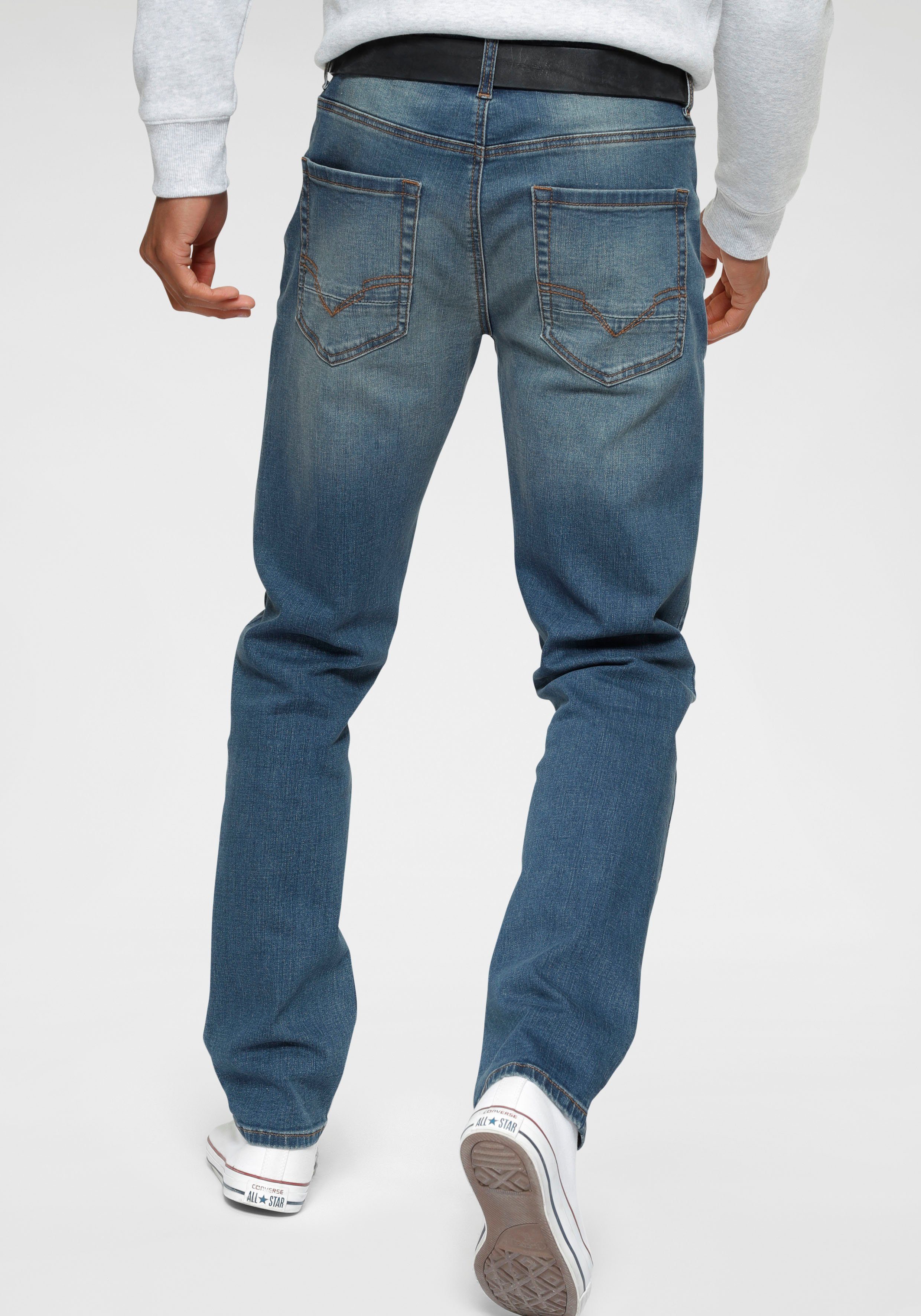 H.I.S Straight jeans DIX rechte pasvorm, lage taille, used-wassing