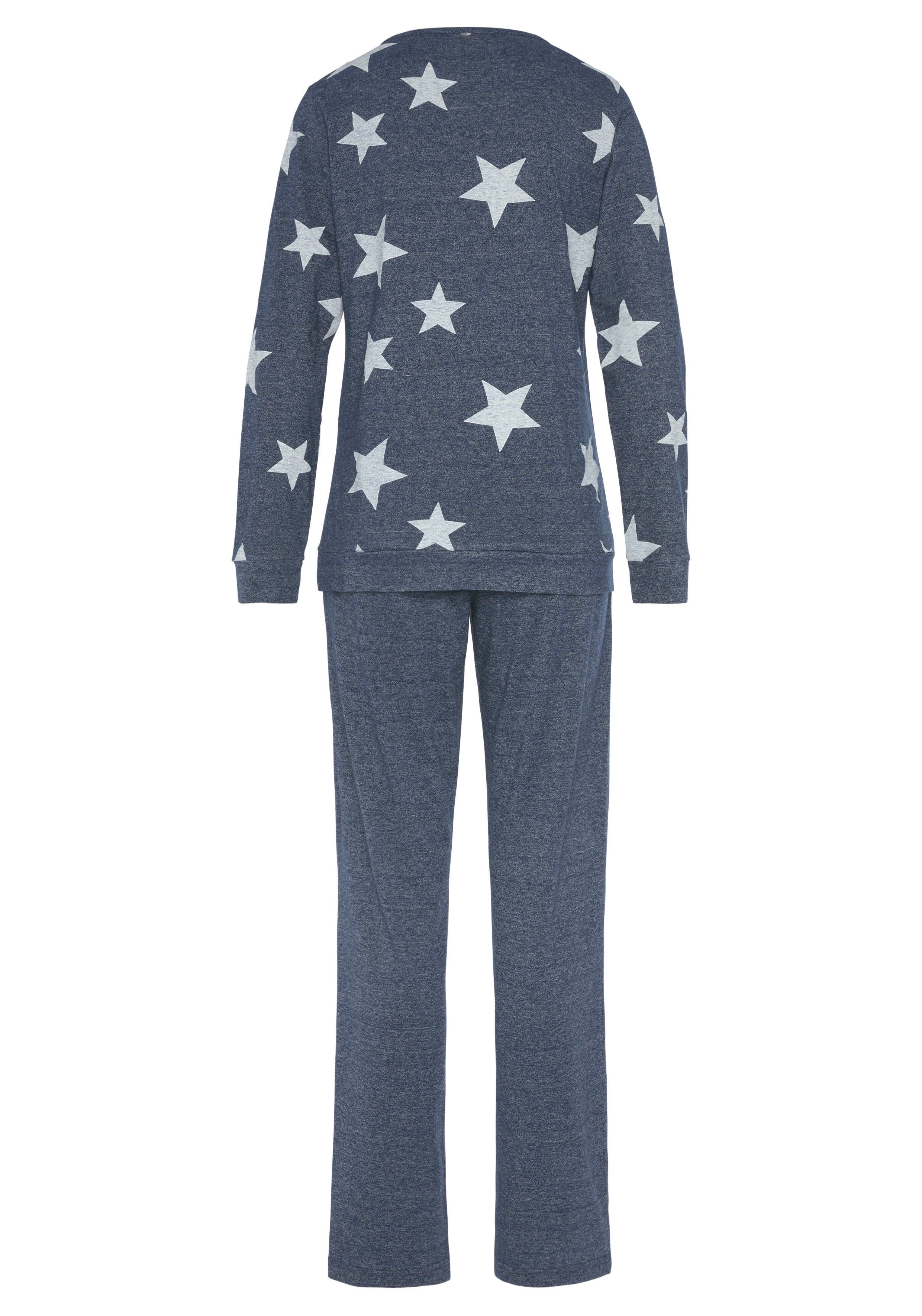Vivance Dreams Pyjama in een gemêleerde look met sterretjes (4-delig, Set van 2)