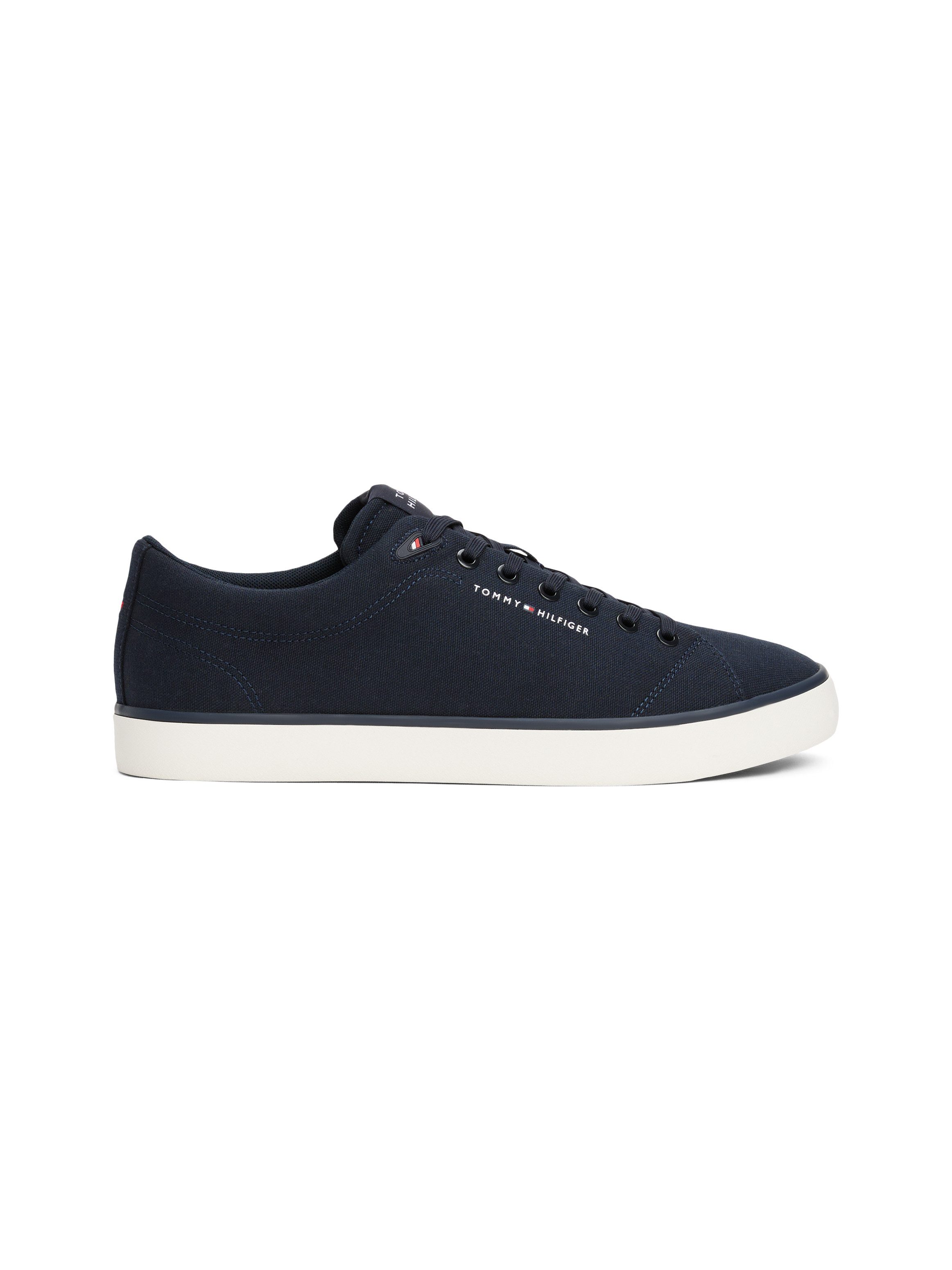Tommy Hilfiger Sneakers TH HI VULC LOW CORE CANVAS , vrijetijdsschoen, lage schoen, veterschoenen met zacht gepolsterde schacht