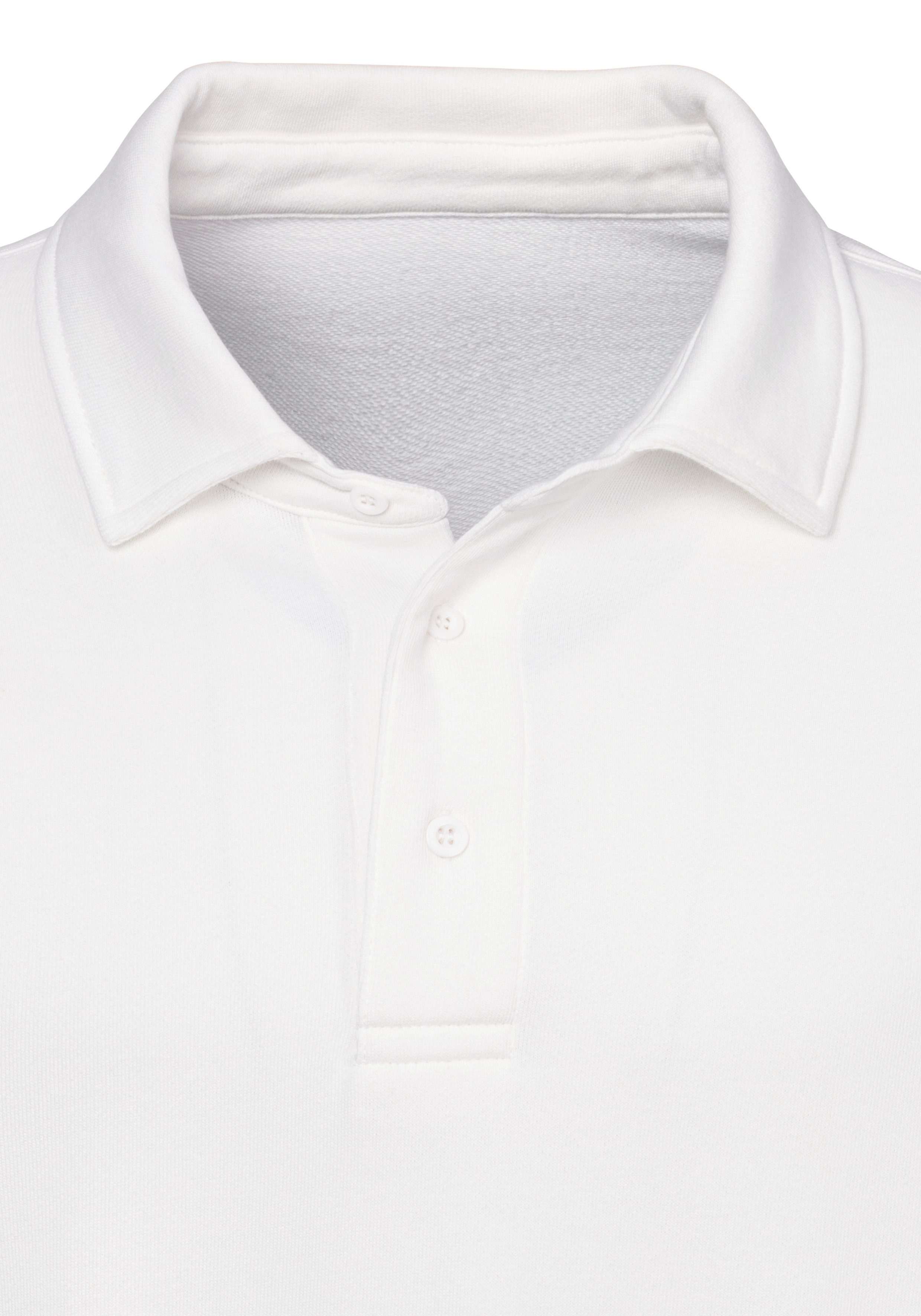 John Devin Sweatshirt Lange mouwen, sweatshirt met polokraag, katoenmix