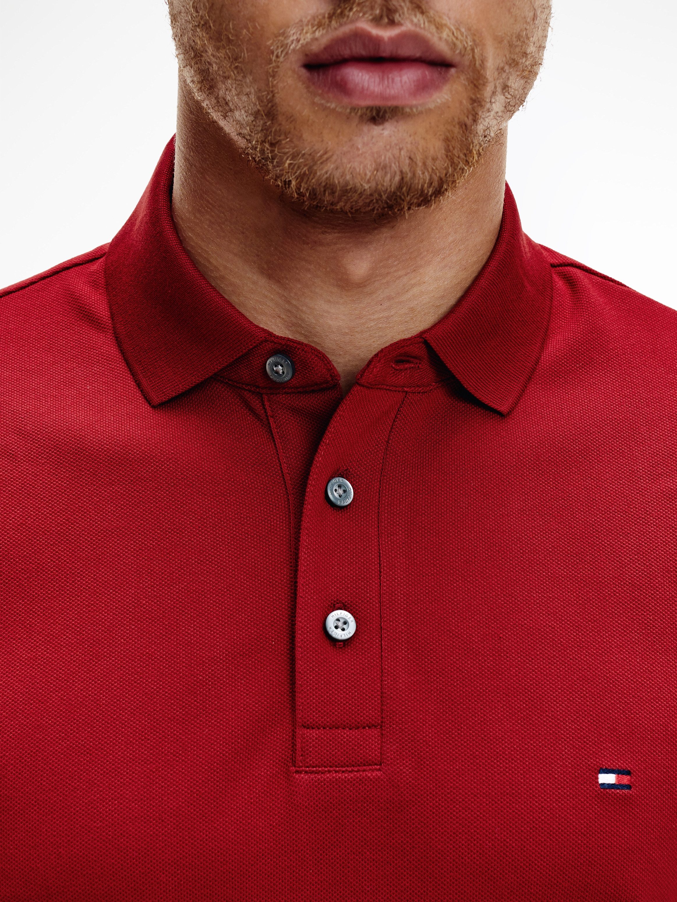 Tommy Hilfiger Poloshirt 1985 SLIM POLO Merkborduurwerk, van katoen-piqué