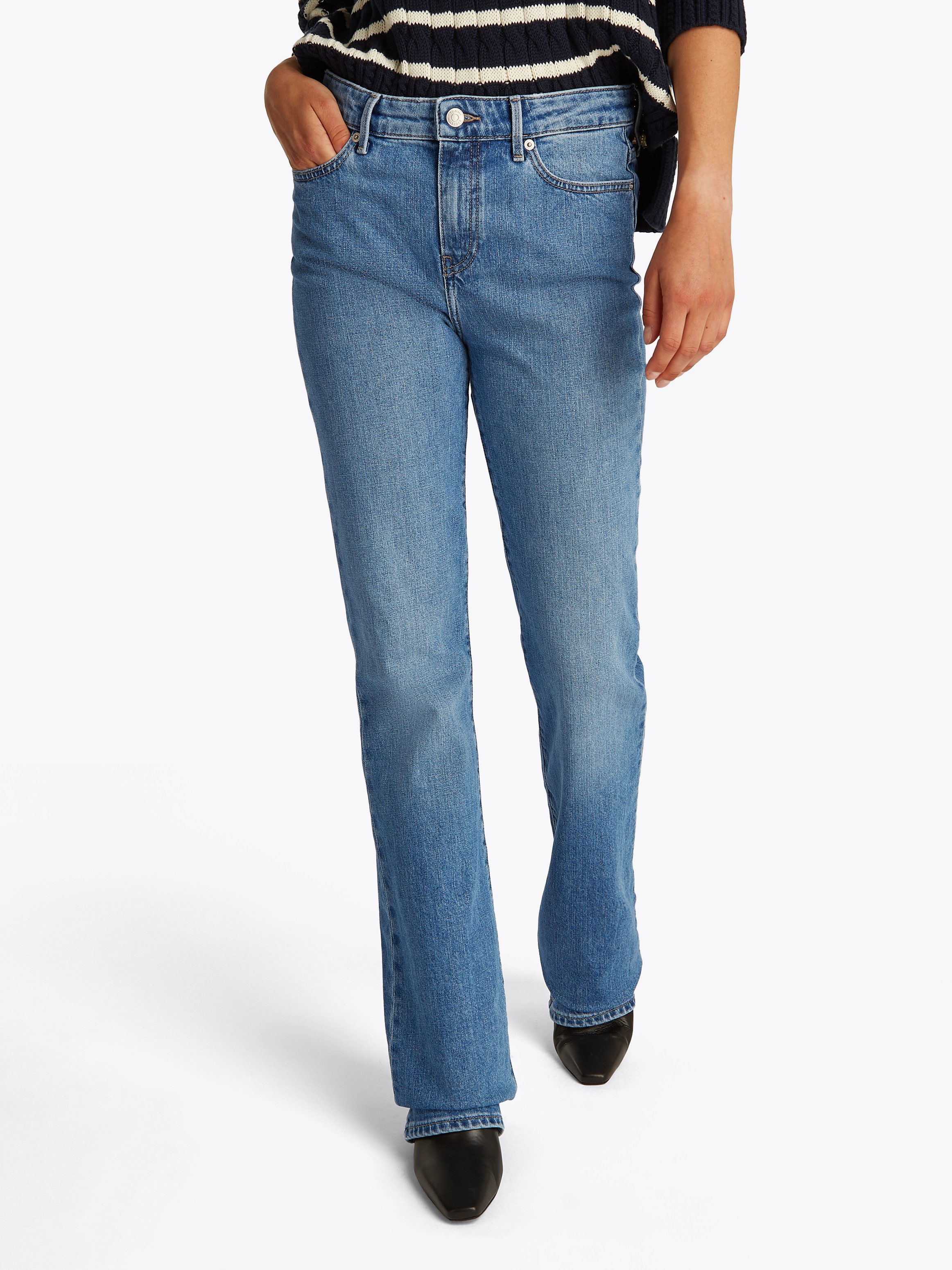 Tommy Hilfiger Bootcut jeans BOOTCUT REGULAR WAIST gemiddelde normale taillehoogte, met persplooien, met studs