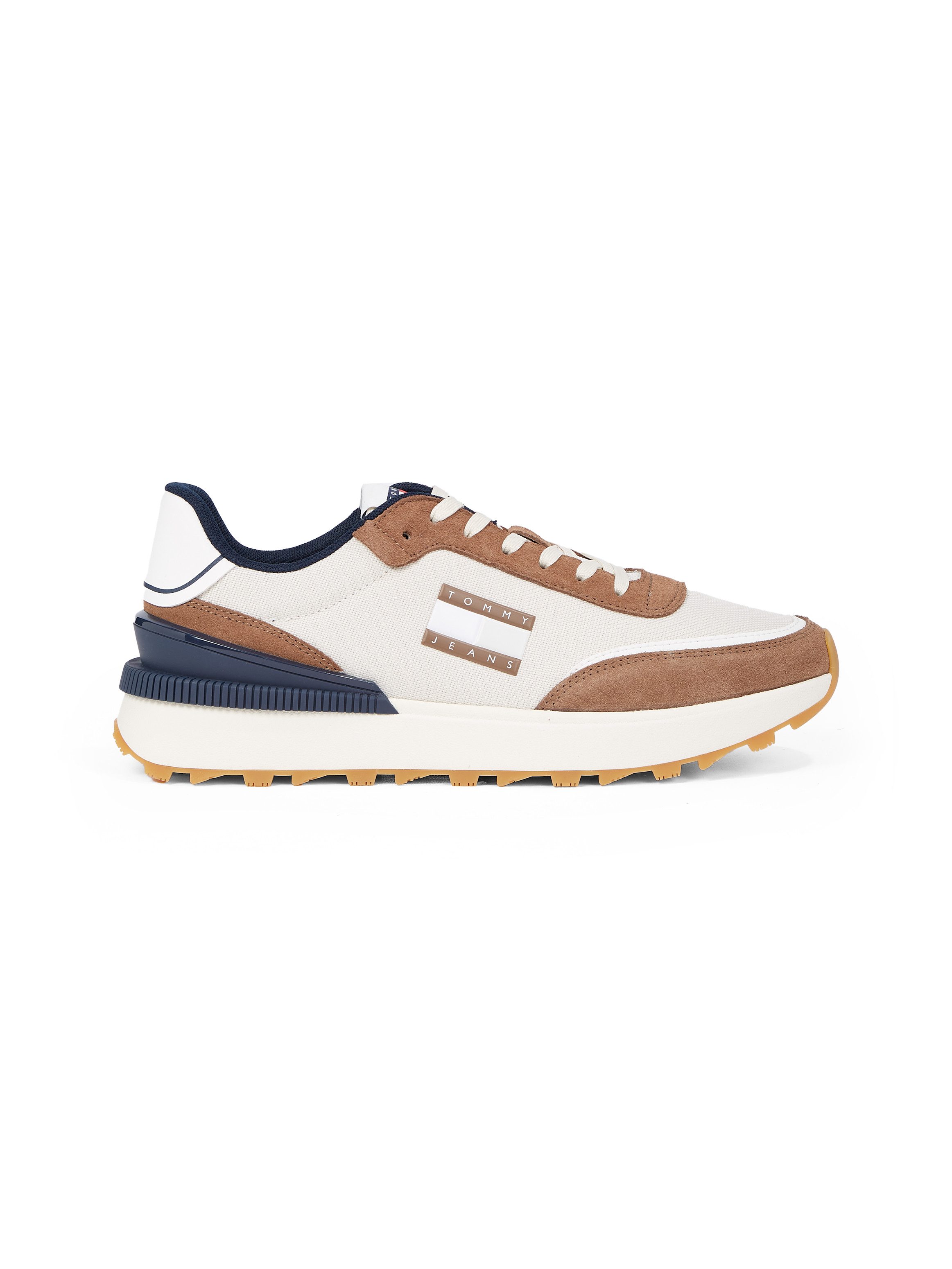 TOMMY JEANS Sneakers met sleehak TJM TECHNICAL RUNNER ESS , vrijetijdsschoen, halfschoen, veterschoen met gepolsterde schacht