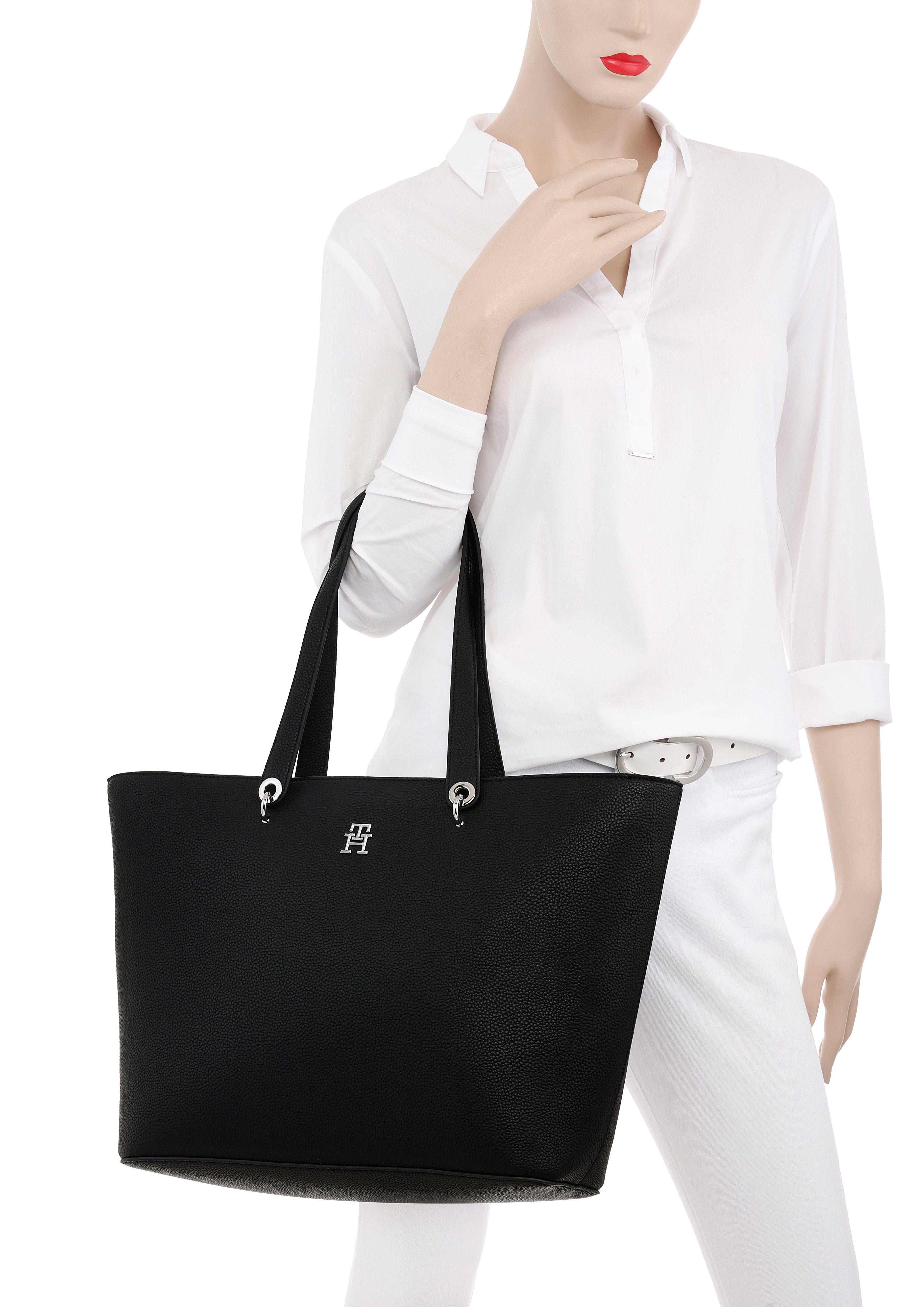 Tommy Hilfiger Shopper TH EMBLEM TOTE met th-embleem aan de voorkant