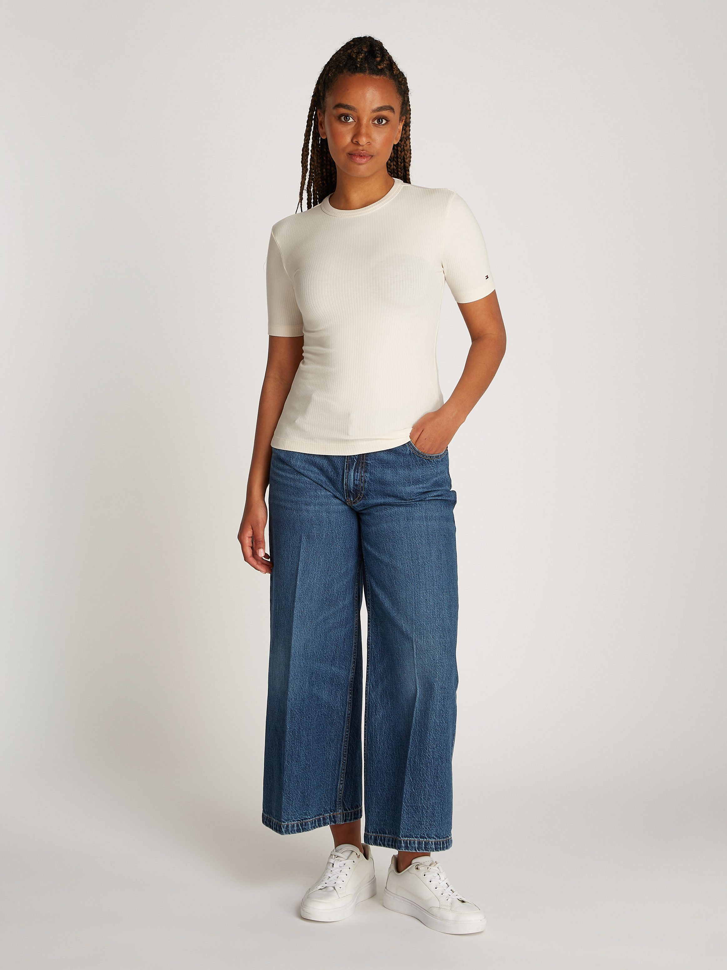 Tommy Hilfiger Shirt met korte mouwen 5X2 RIB C-NK SS met ronde hals, korte mouwen