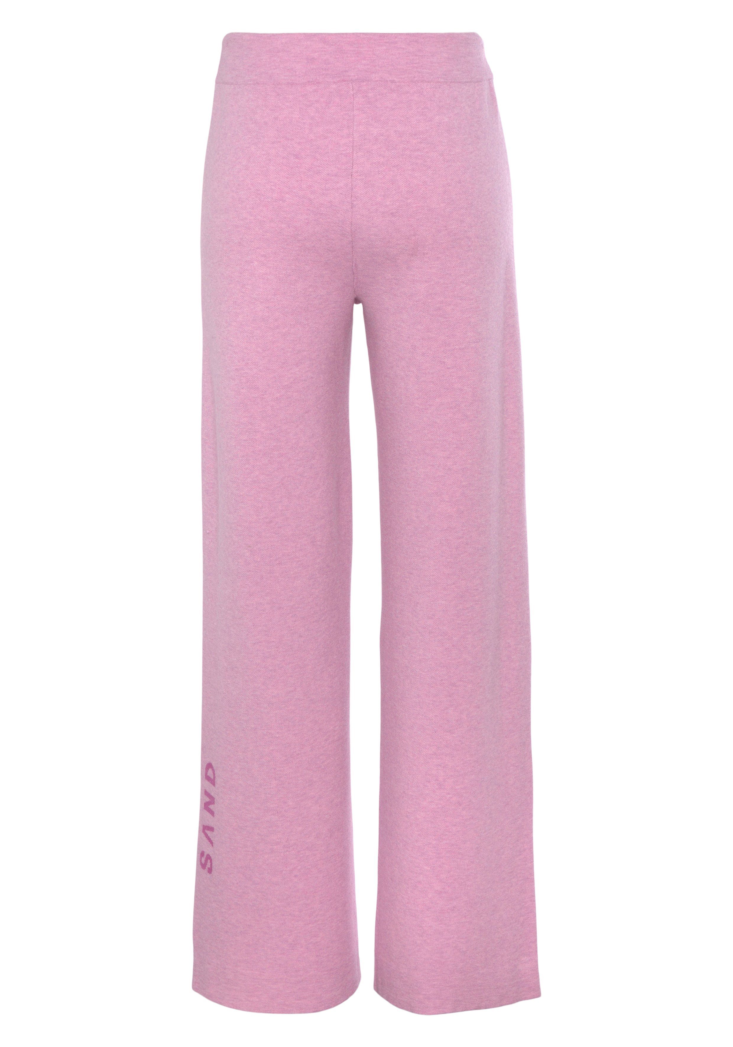 Elbsand Tricotbroek -Loungebroek met wijde pijpen en geborduurd logo, loungewear