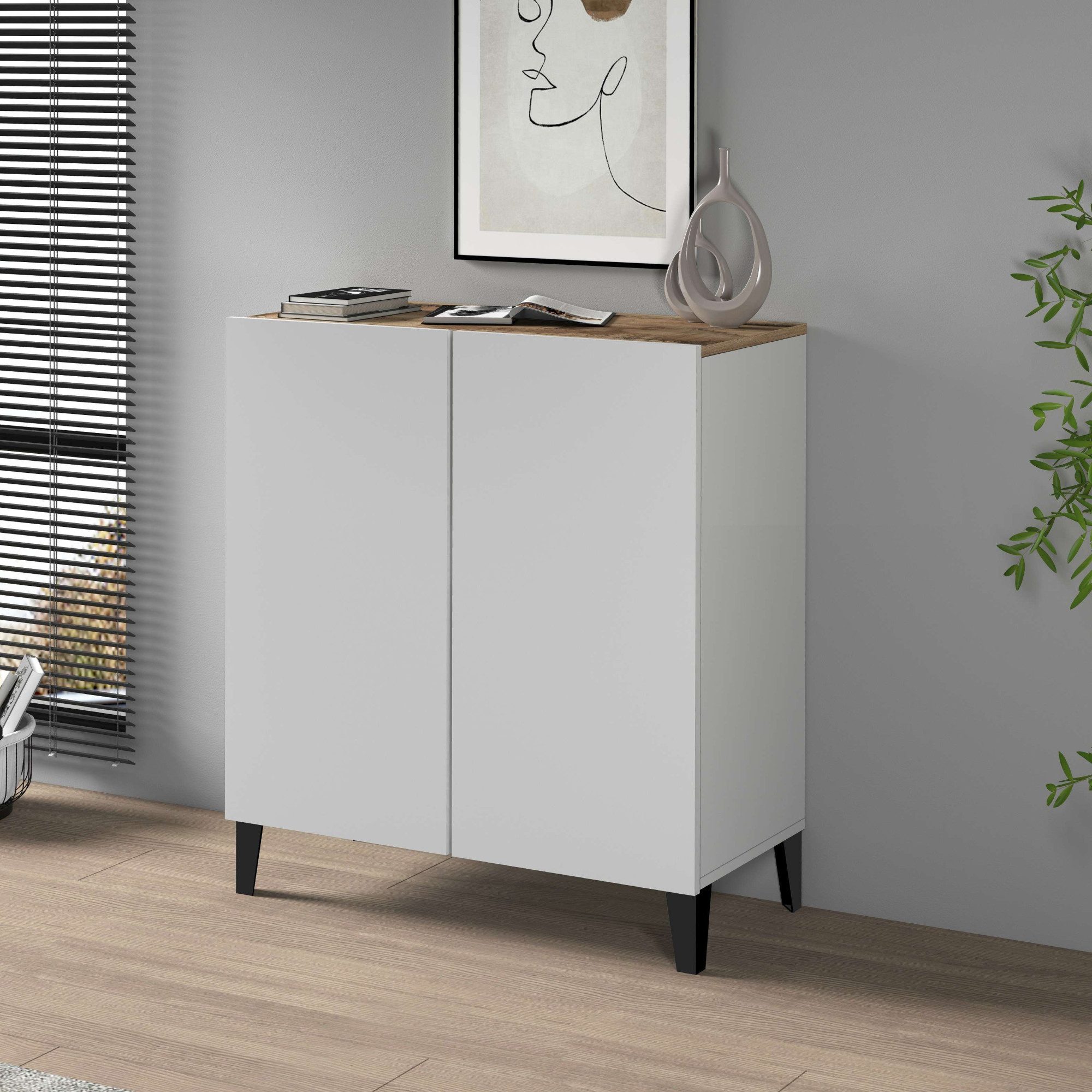 INOSIGN Archiefkast Sunrise Archiefkast, Multifunctionele kast, Bureaukast met 2 deuren & 2 vakken, breedte 79,2 cm, gemaakt in italië