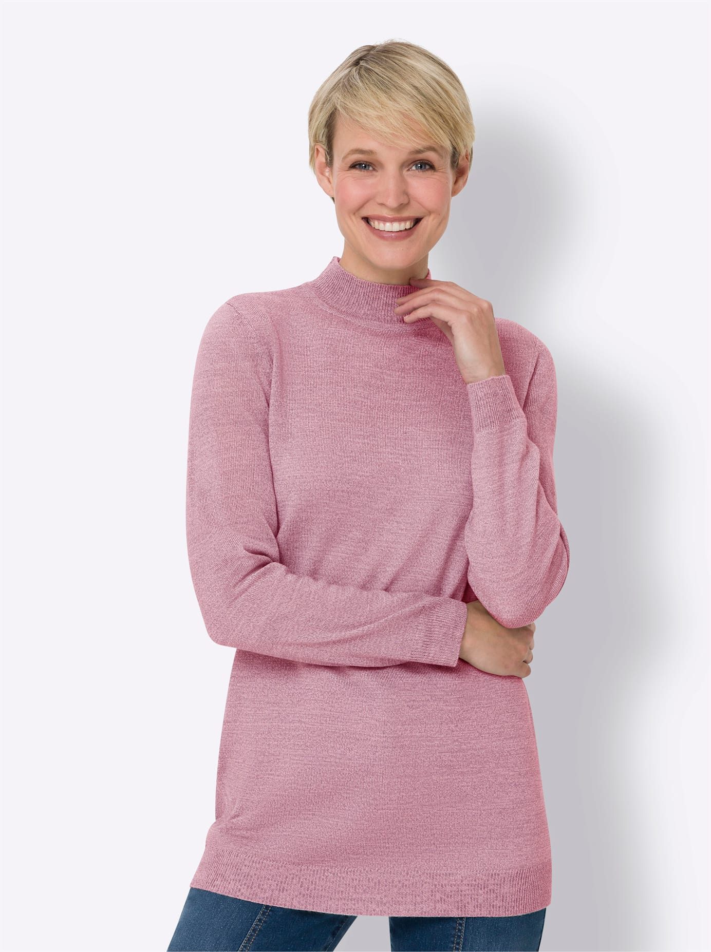 Classic Basics Trui met staande kraag Lange trui