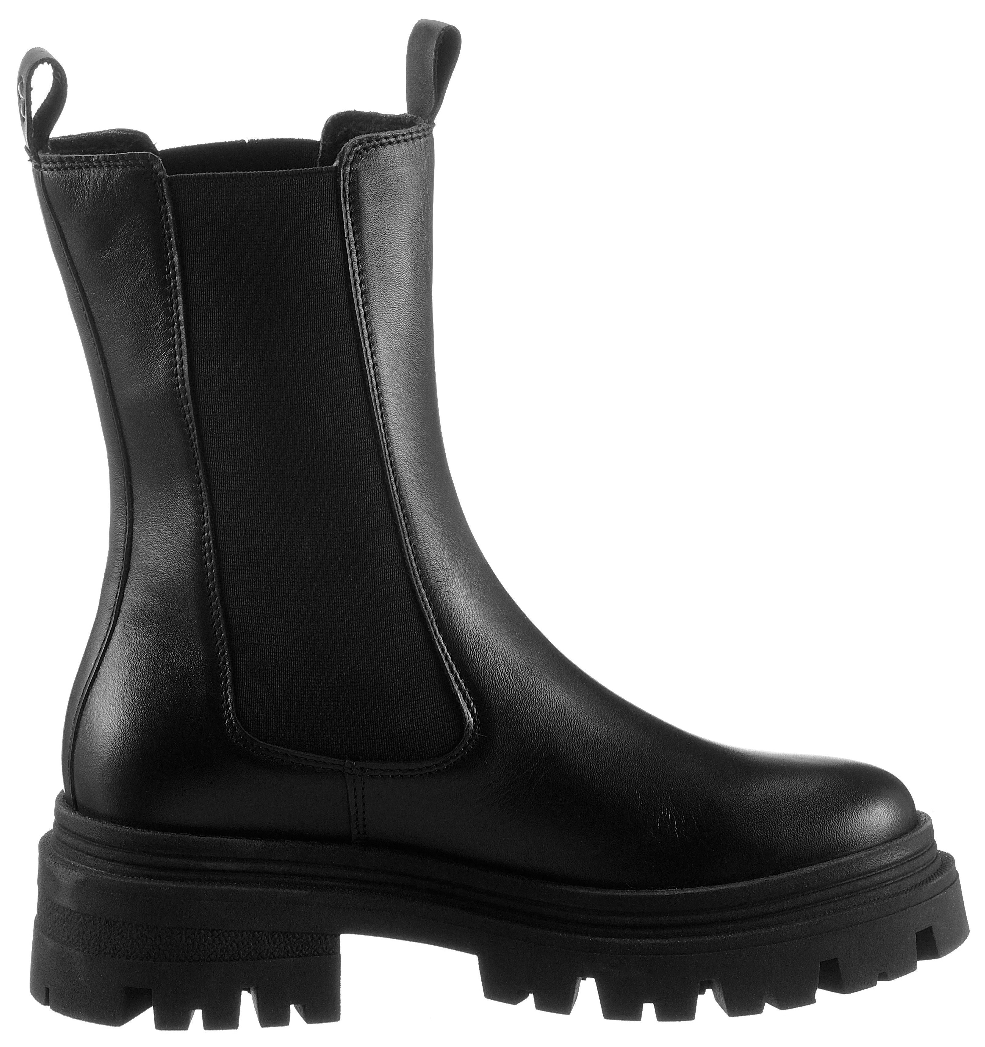Tamaris Chelsea-boots blokhak, instaplaarzen, korte laarzen, stretchinzetten aan beide zijden
