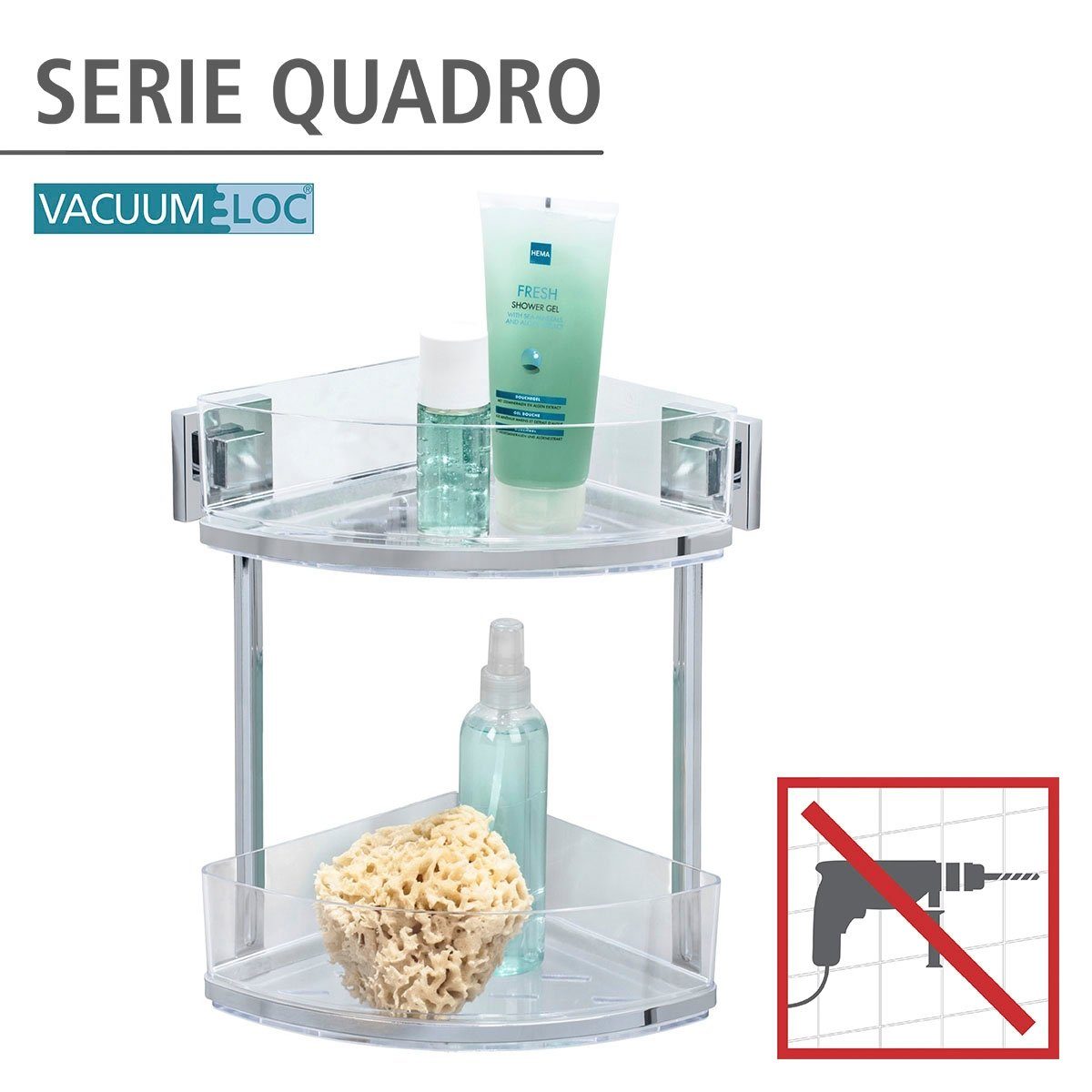 WENKO Hoekrek Vacuum-Loc Quadro