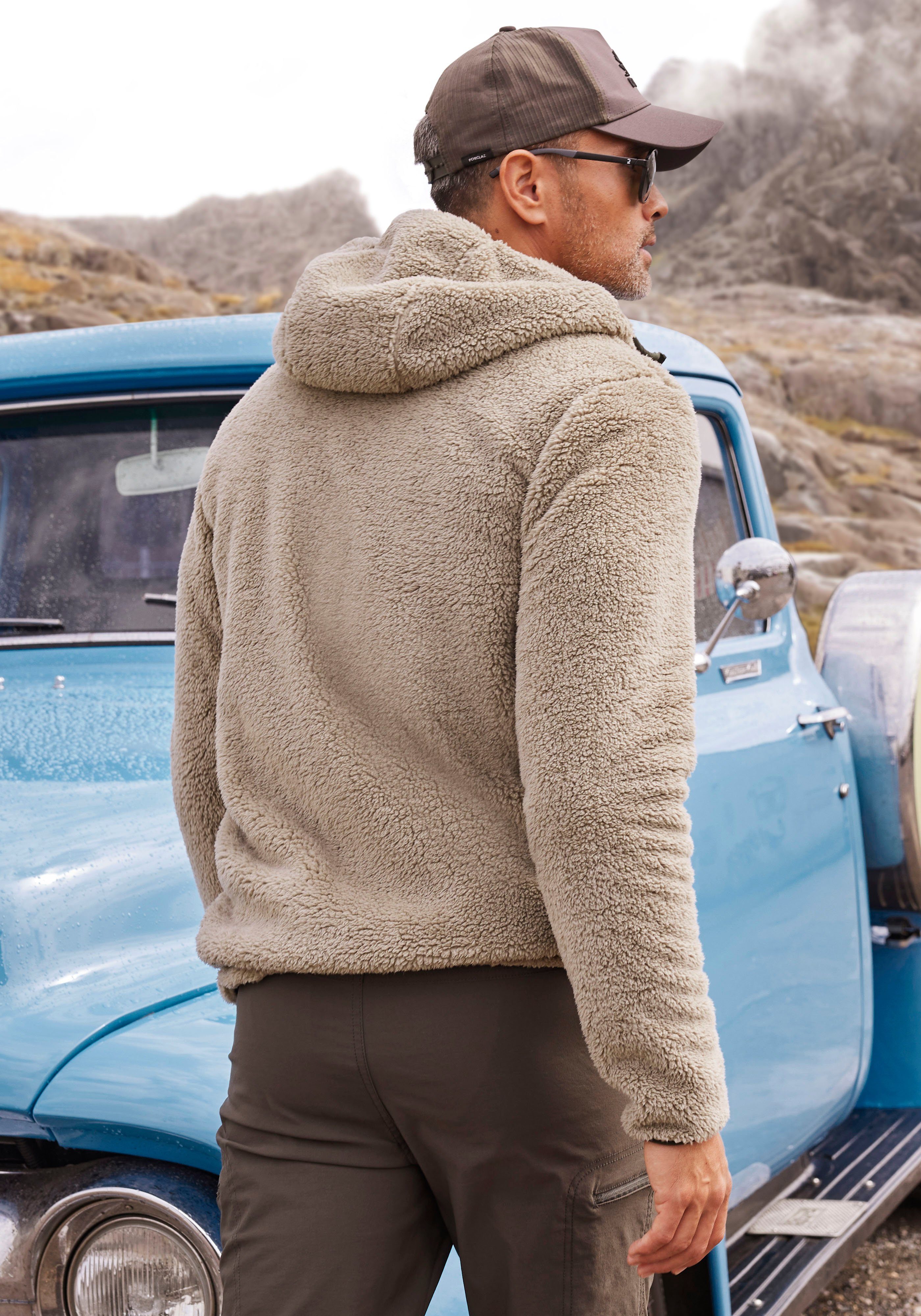 John Devin Capuchonvest in zacht teddy fleece