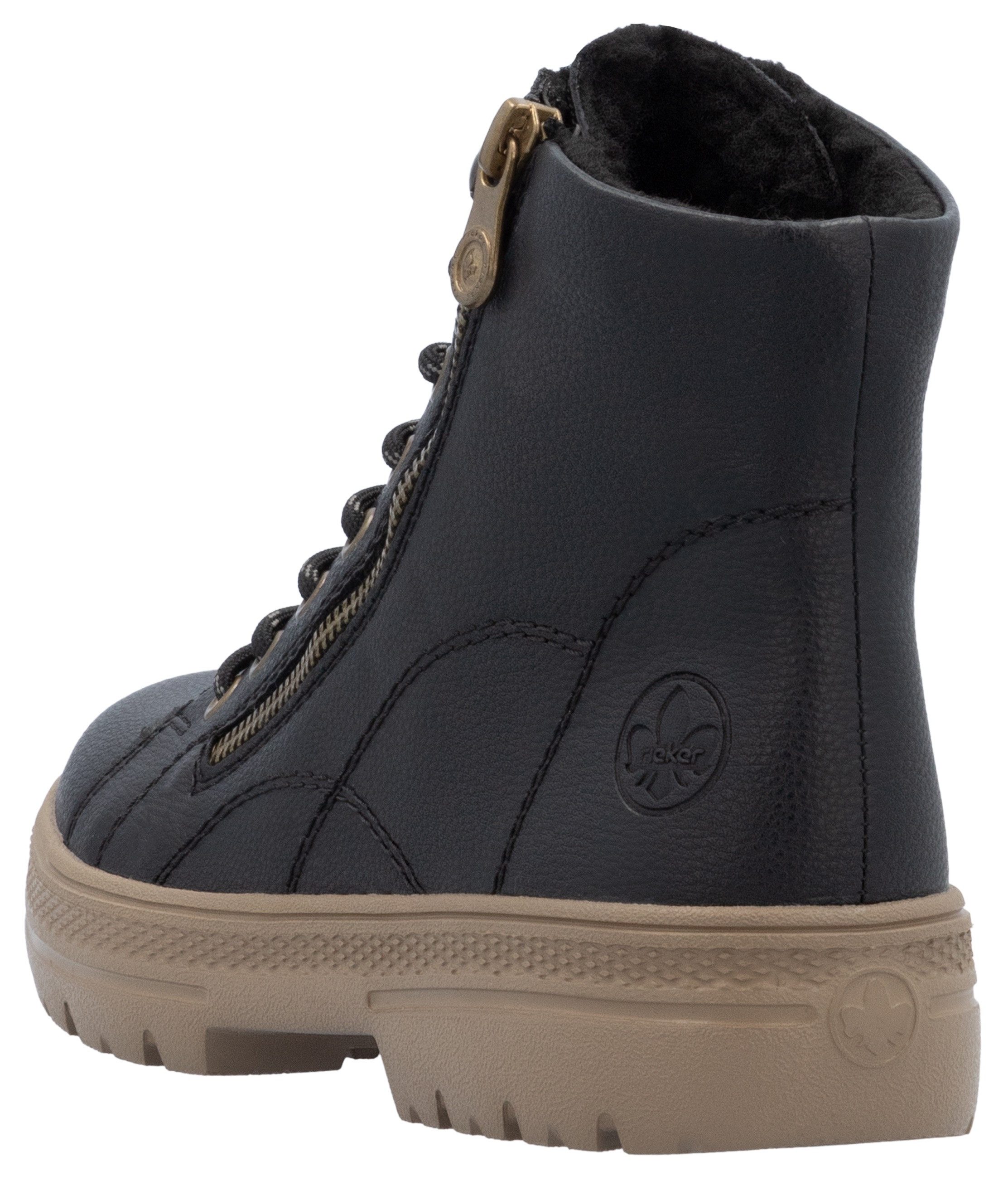 Rieker Winterlaarzen , veterschoenen, enkellaars, met ritssluiting aan de buitenkant