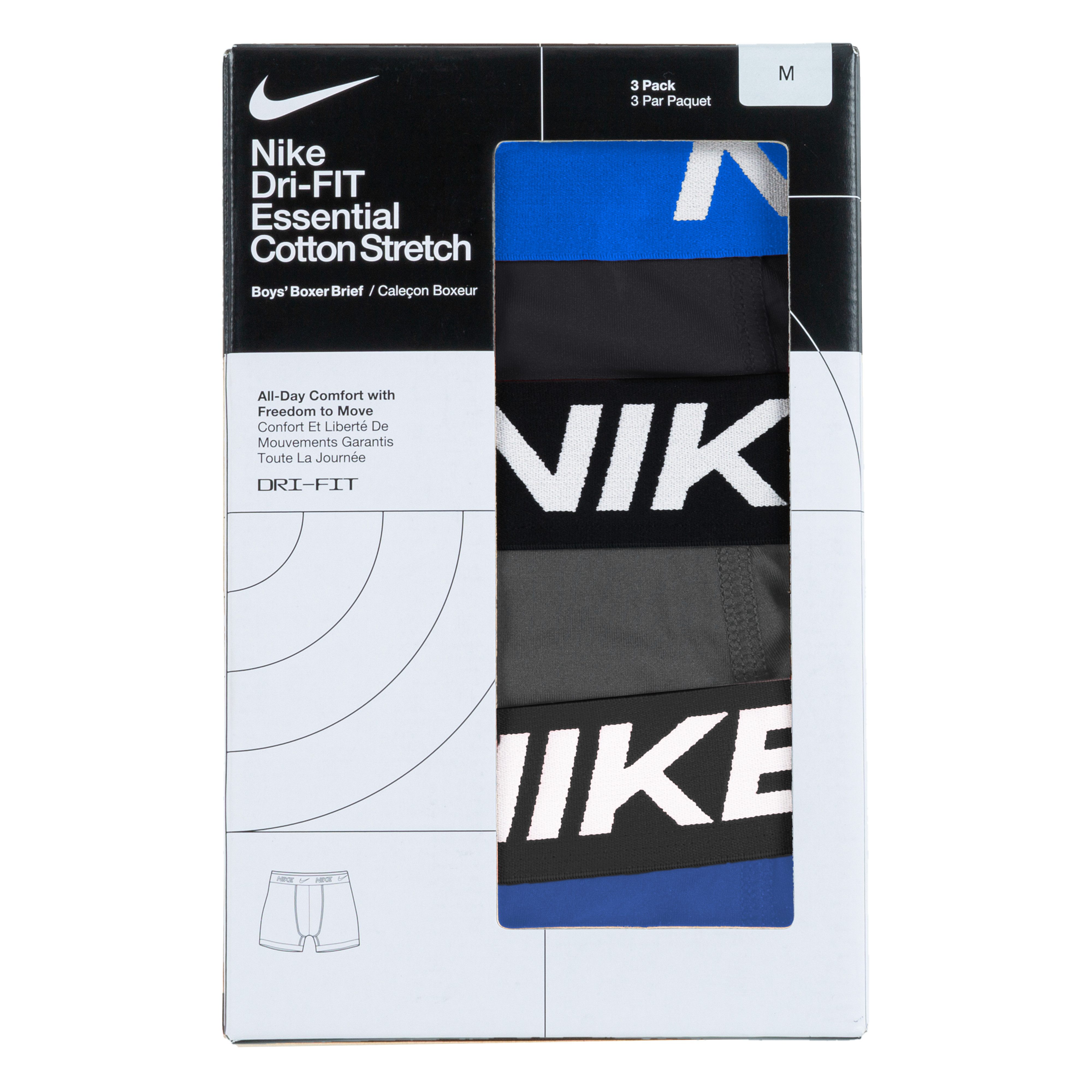 Nike Sportswear Boxershort EVERYDAY COTTON 3PK BOXER BRIEF voor kinderen (3 stuks)