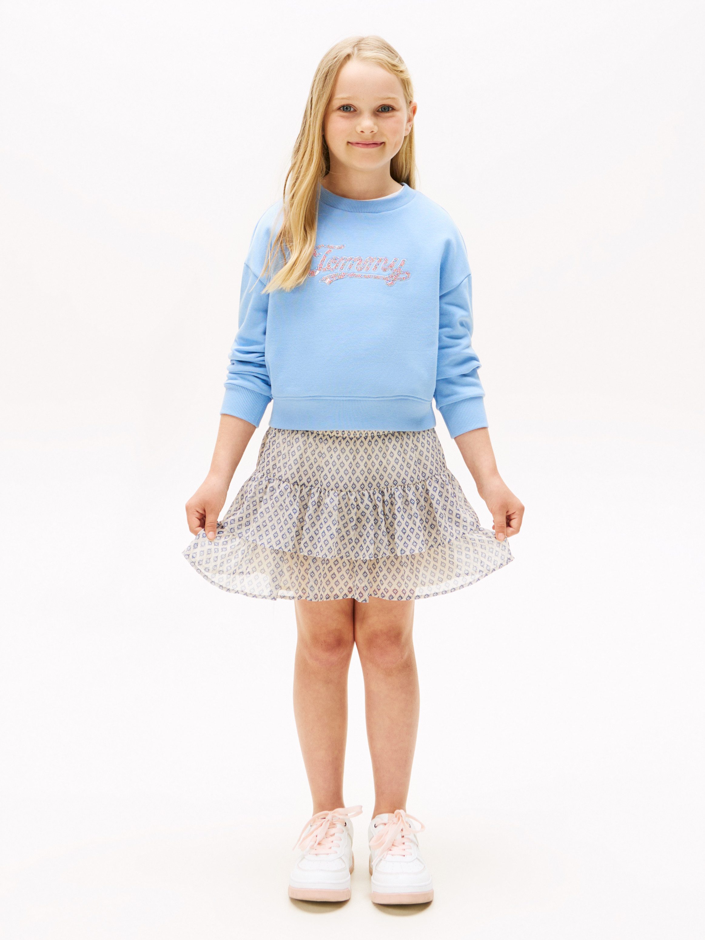 Tommy Hilfiger Sweatshirt TOMMY SCRIPT SEQUIN SWEATSHIRT voor kinderen tot 16 jaar, logo-opschrift met kleurrijke pailletten