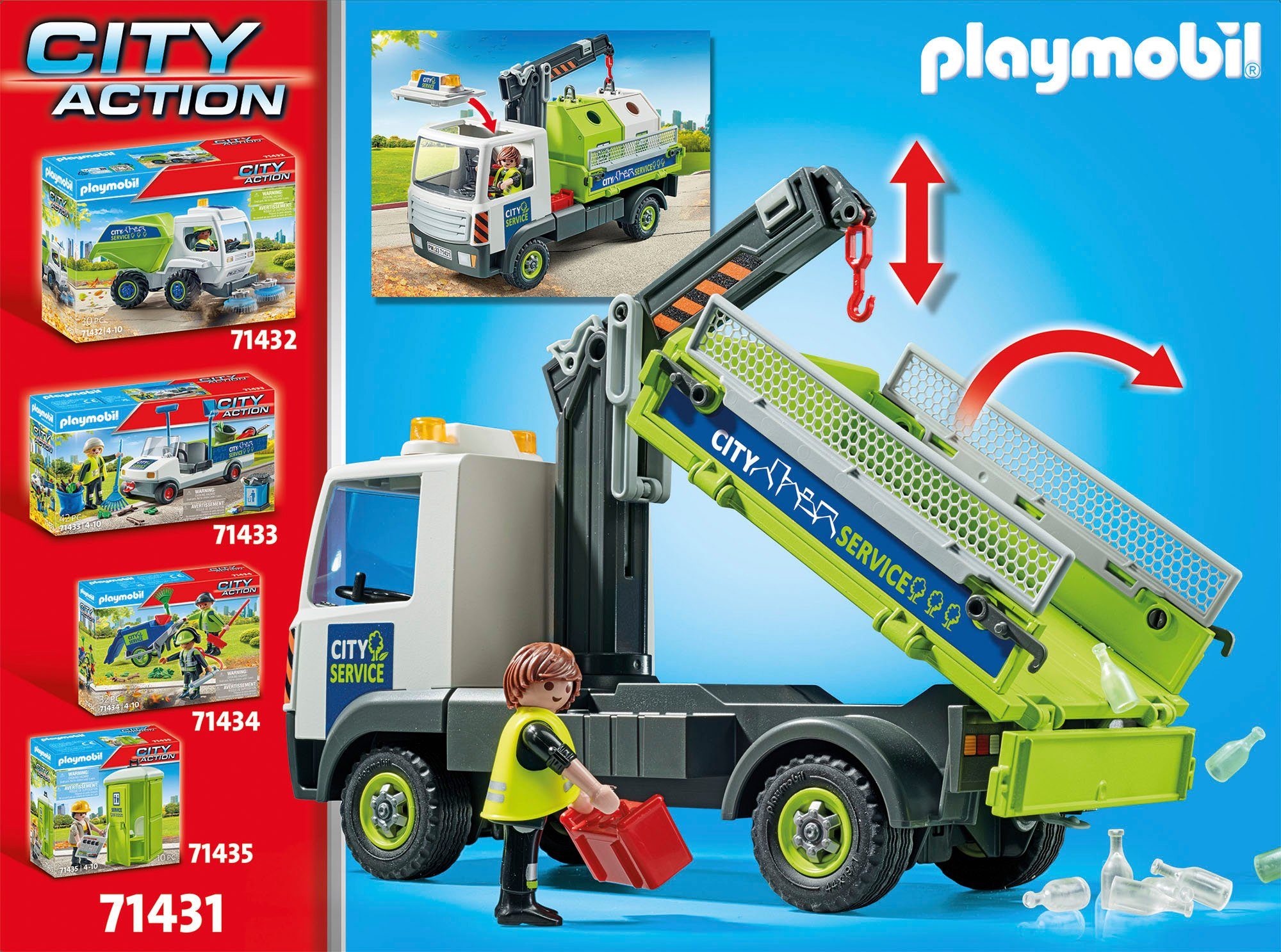 Playmobil® Constructie-speelset Oud glas vrachtwagen met container (71431), My Action Heroes (62-delig)