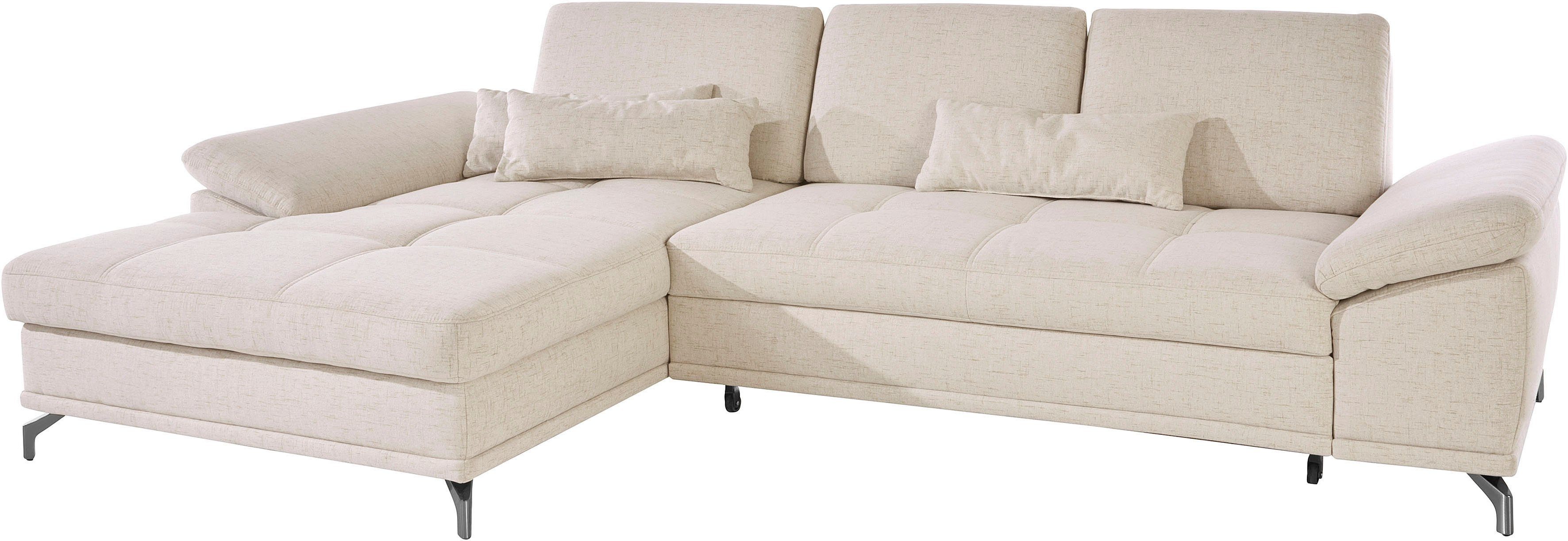 Places of Style Hoekbank Costello L-vorm, met zitdiepteverstelling, armleuningverstelling en