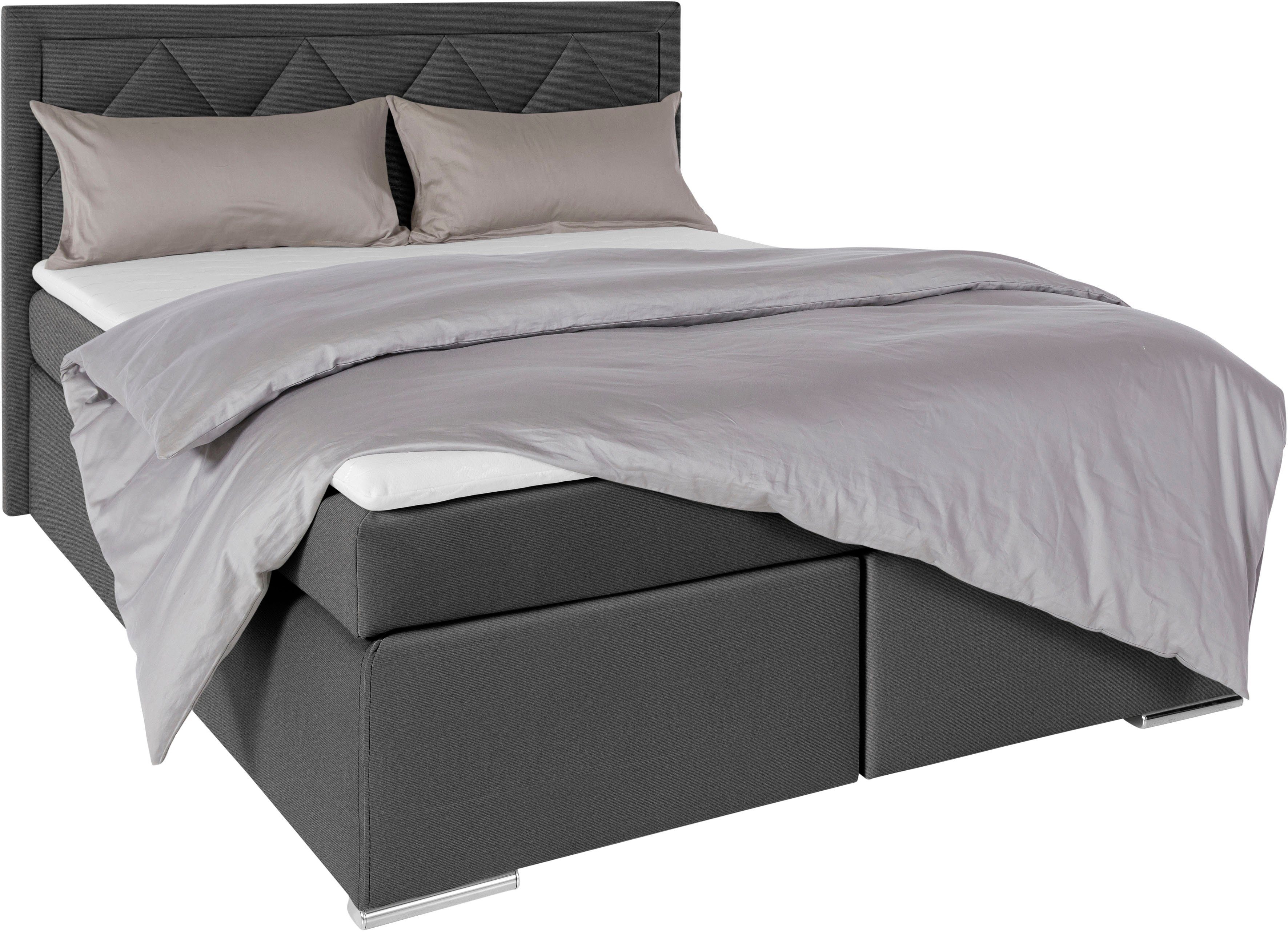 Leonique Boxspring Alfie, bestseller, optioneel met bedlade met capitonnage in het hoofdbord, h2, h3 en h4 ter keuze