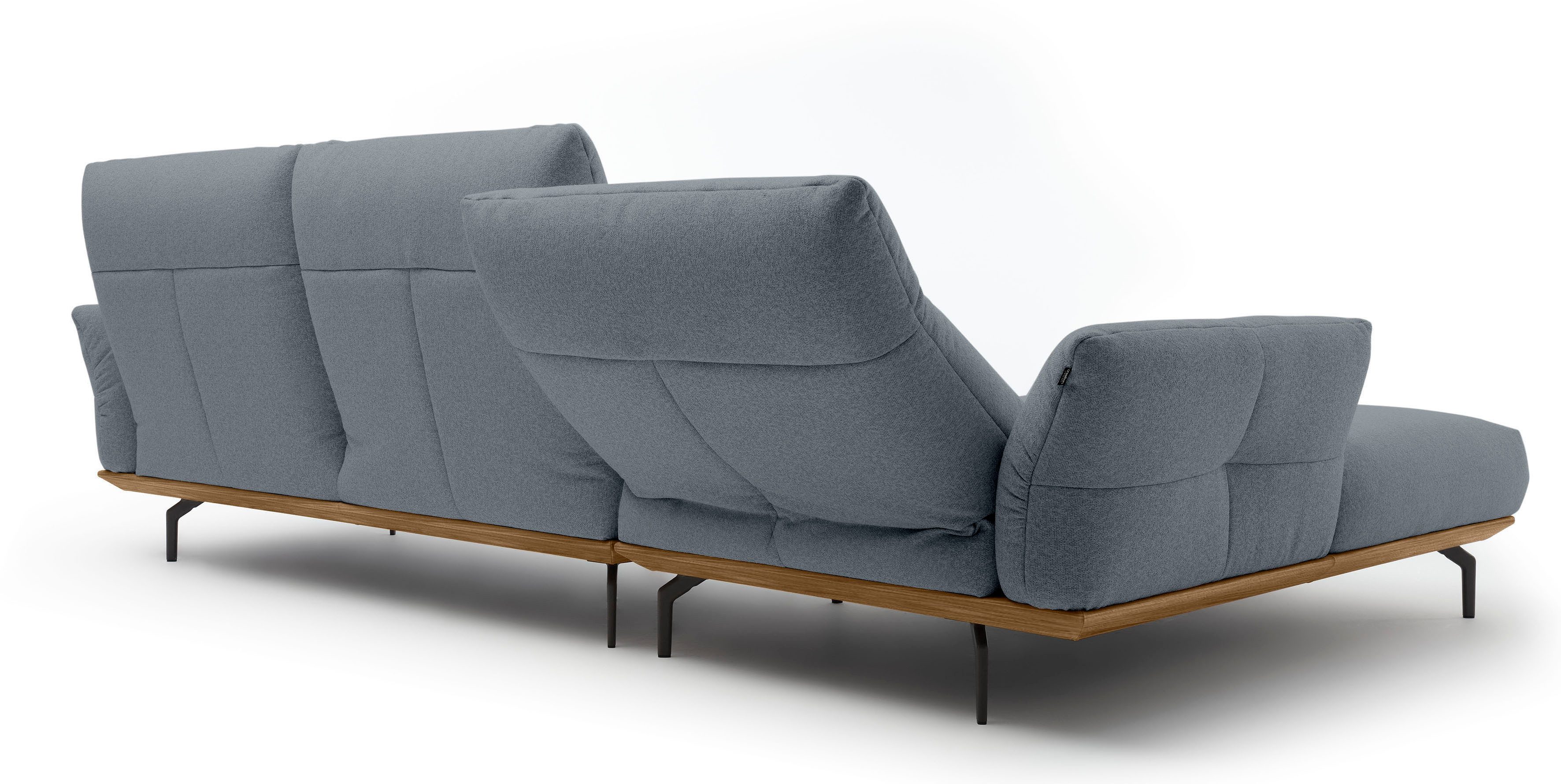 Creation BY ROLF BENZ Hoekbank Hs.460 Sokkel in walnotenhout, onderstel in umbra grijs, breedte 318 cm