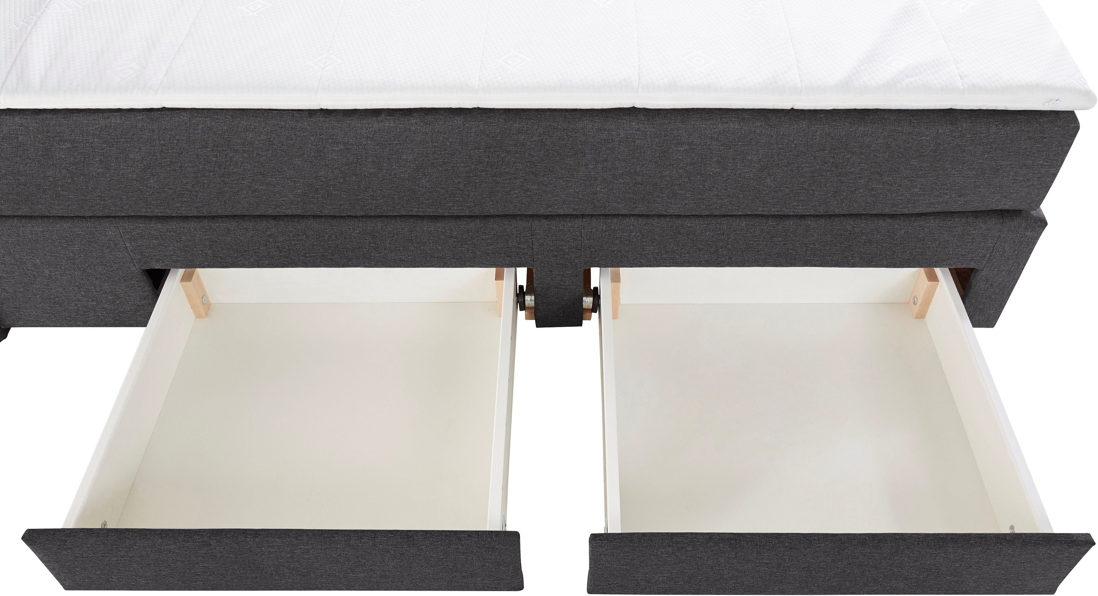 INOSIGN Boxspring Luan Laden, ledverlichting en topmatras, in breedte 120 cm en 180 cm