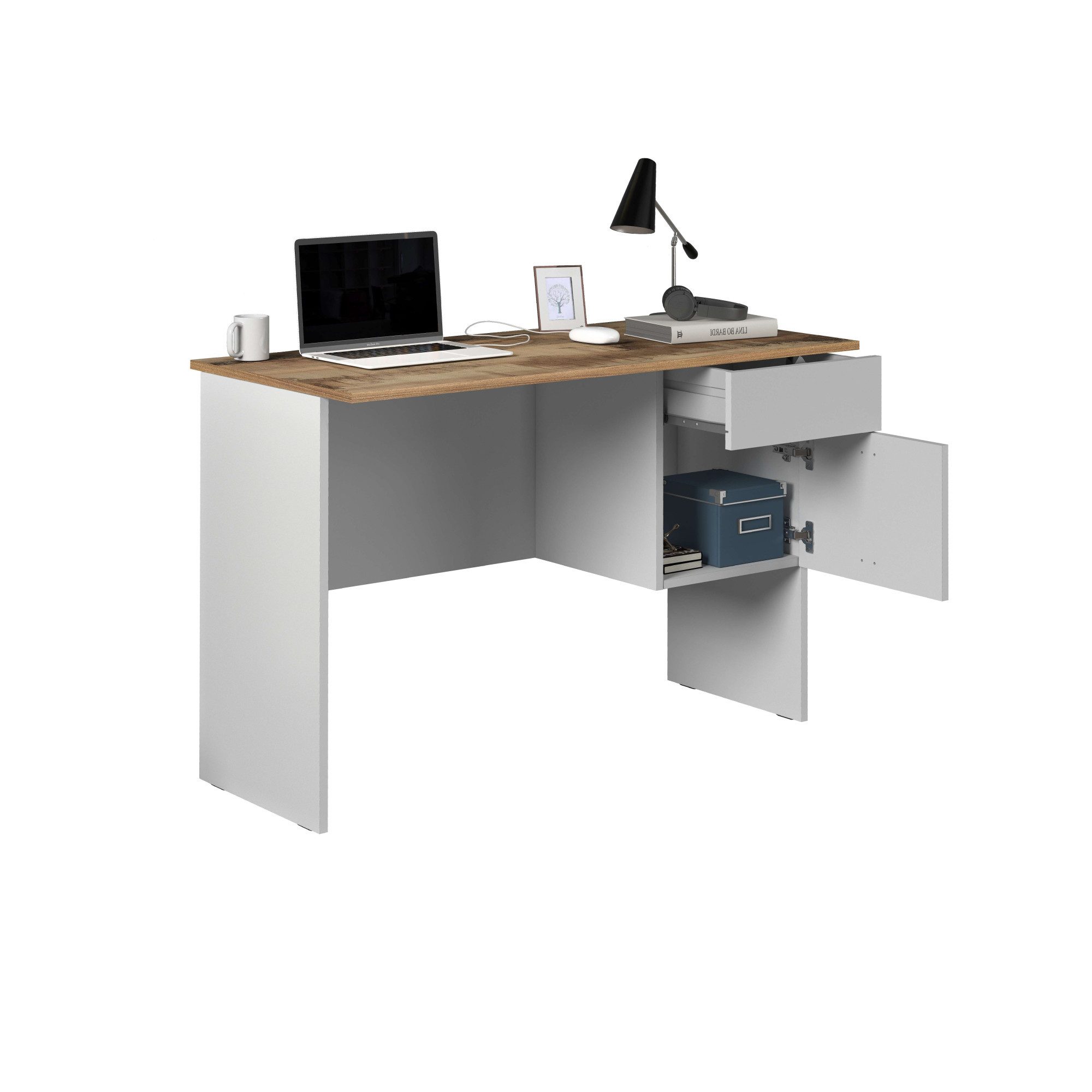 INOSIGN Bureau Sunrise, kleine computertisch, bureautafel met 1 deur & 1 lade, tafelblad breedte 110 cm, made in italy
