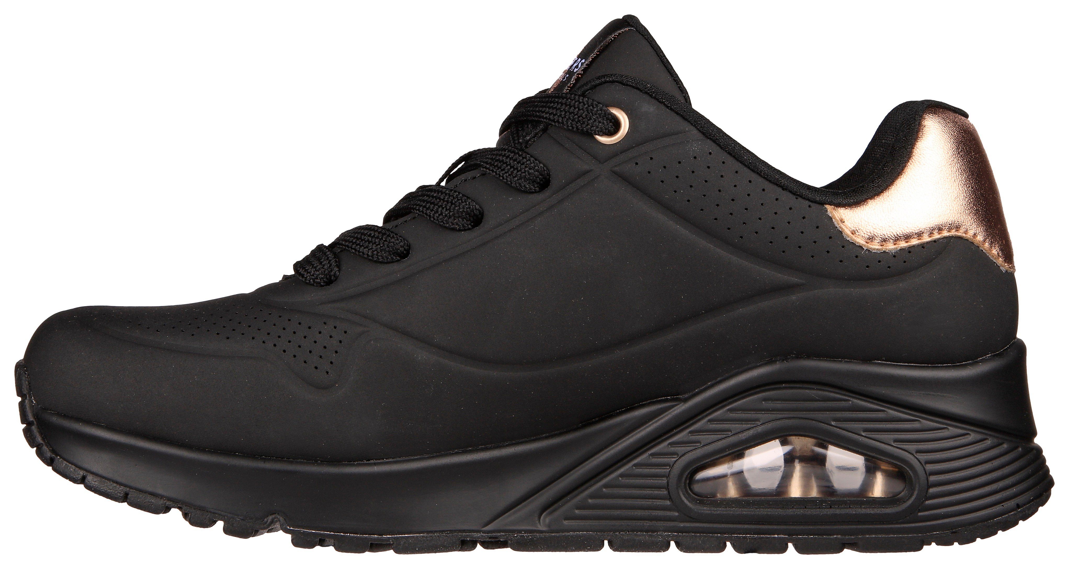 Skechers Sneakers UNO GOLDEN AIR Vrijetijdsschoen, lage schoen, veterschoen met metallic inzet