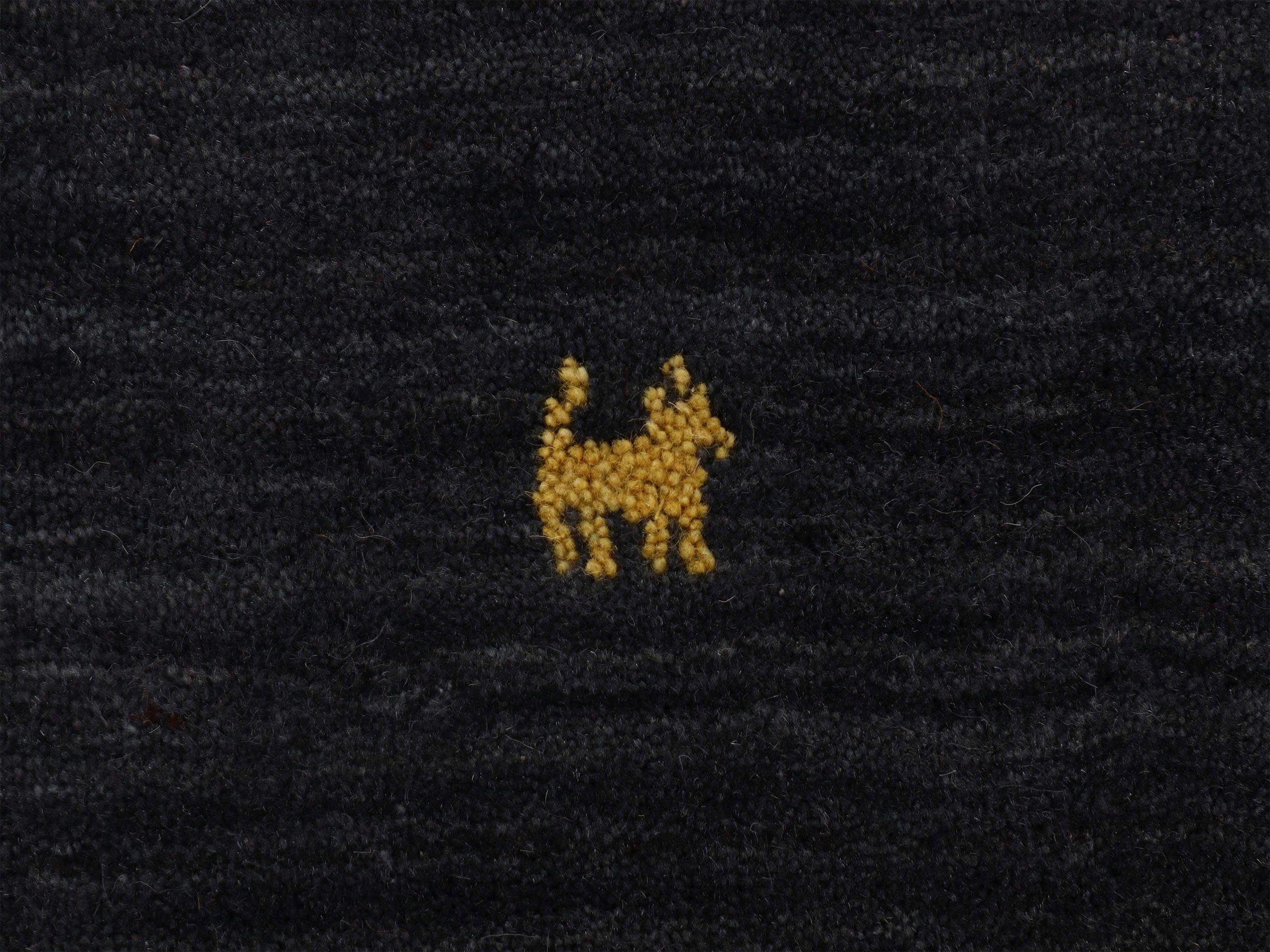 carpetfine Wollen kleed Gabbeh uni zuivere wol met de hand geweven, gabbeh diermotief warm omgevingsklimaat vele maten
