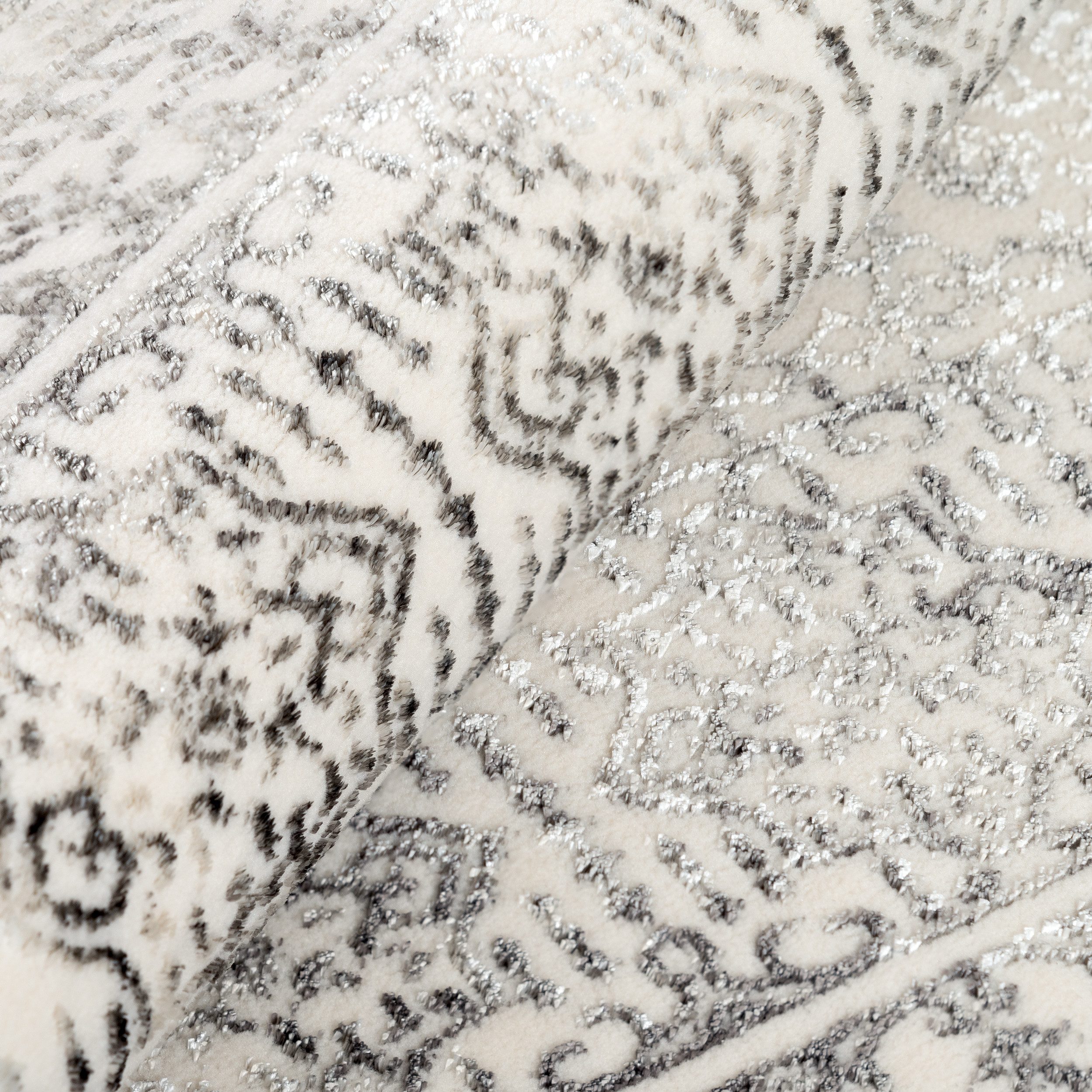 Sehrazat Vloerkleed Diamond 7840 Vintage ontwerp, kortpolig, met zachte glansgaren, met franjes